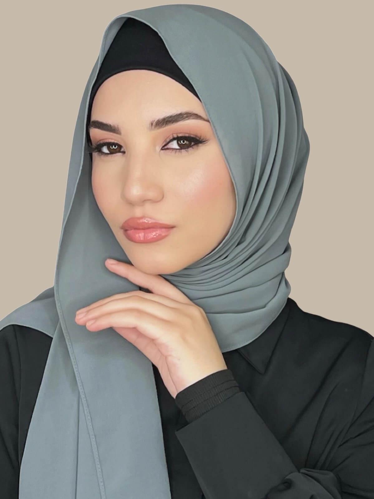 Classic Chiffon Hijab-Charcoal