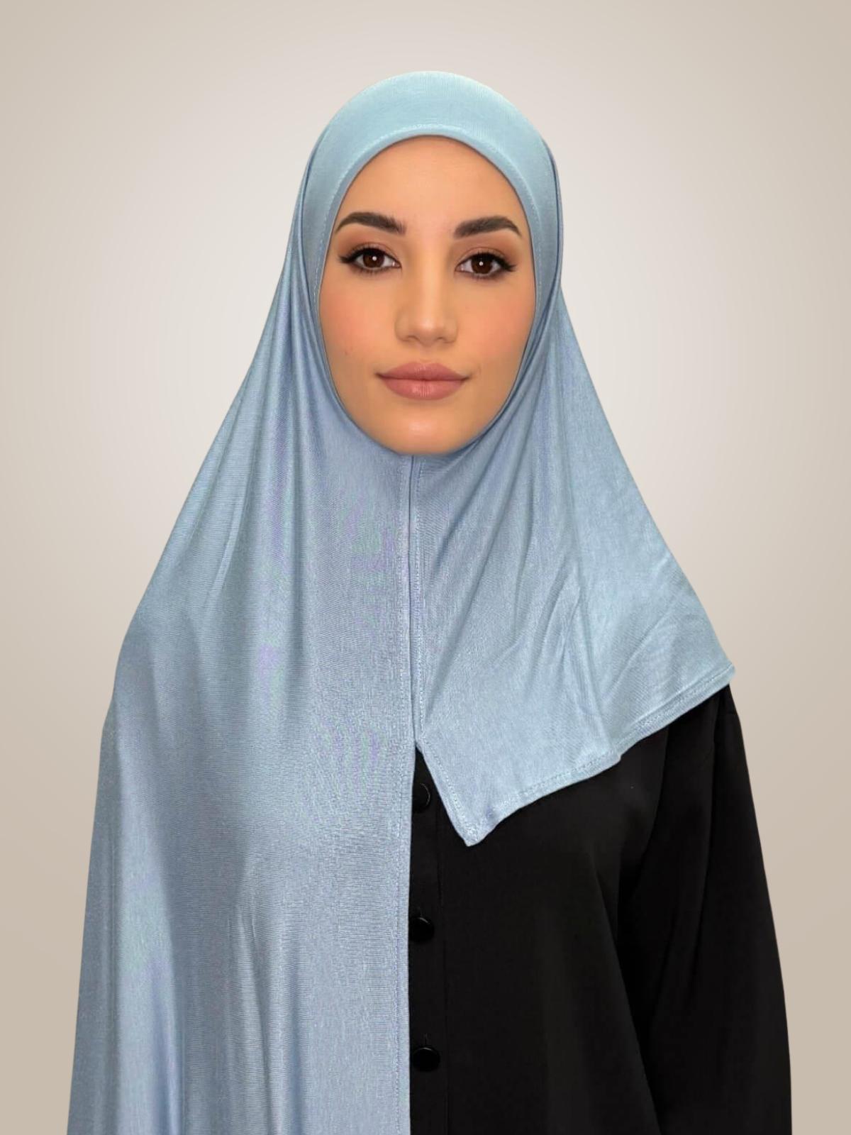 Pre-Sewn Jersey Hijab-Dusty Blue