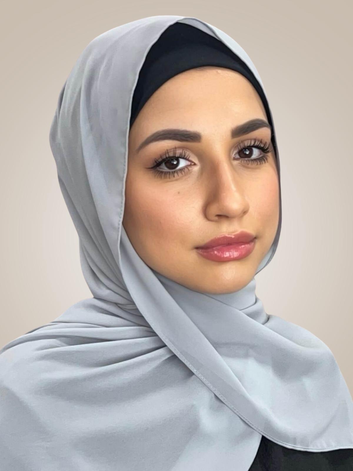 Luxury Chiffon Hijab-Chic Grey