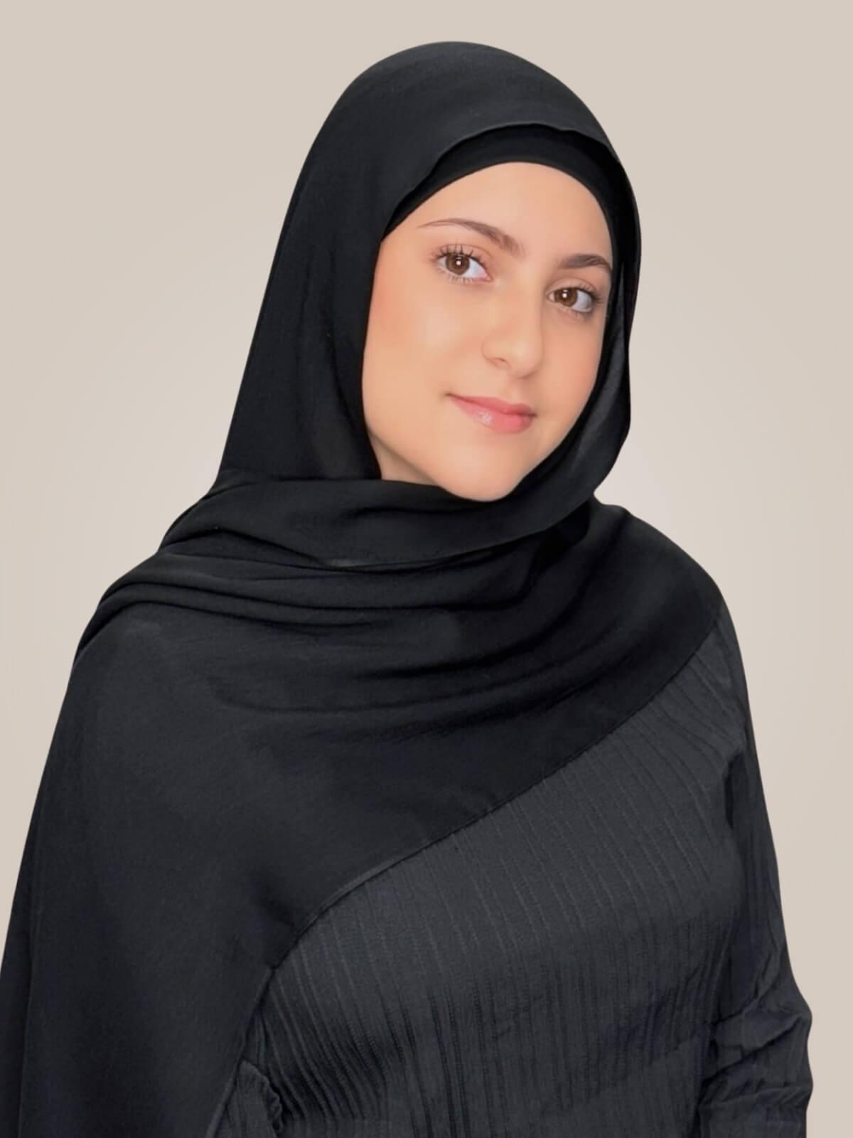 Modish Girl Cotton Modal Hijab-Black