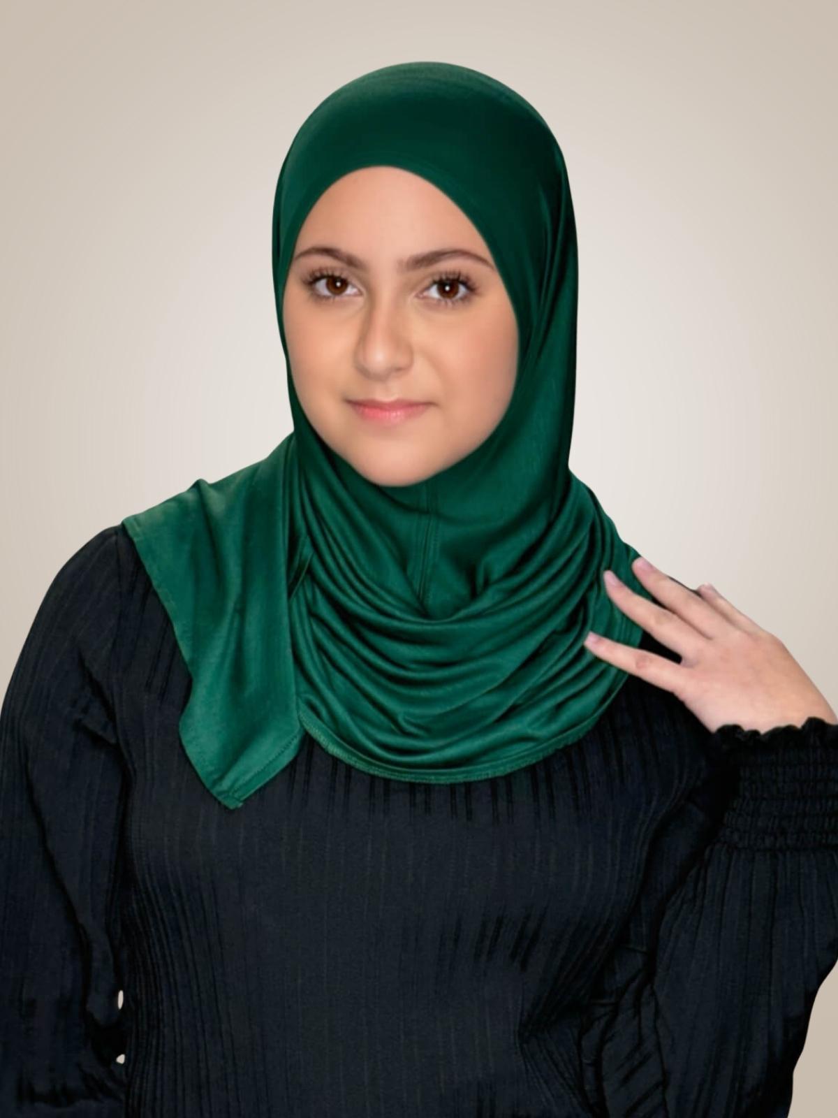 Modish Girl Pre-Sewn Jersey hijab-Forrest Green
