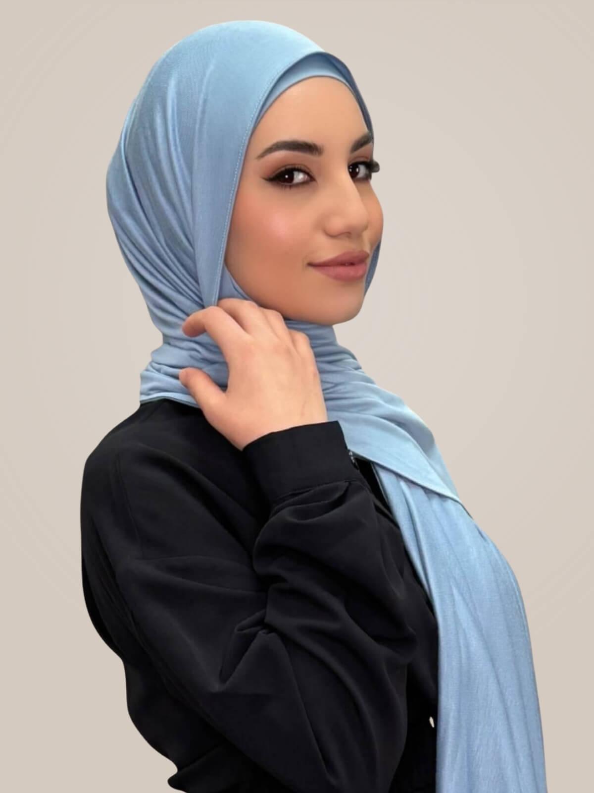 Premium Jersey Hijab-Dusty Blue