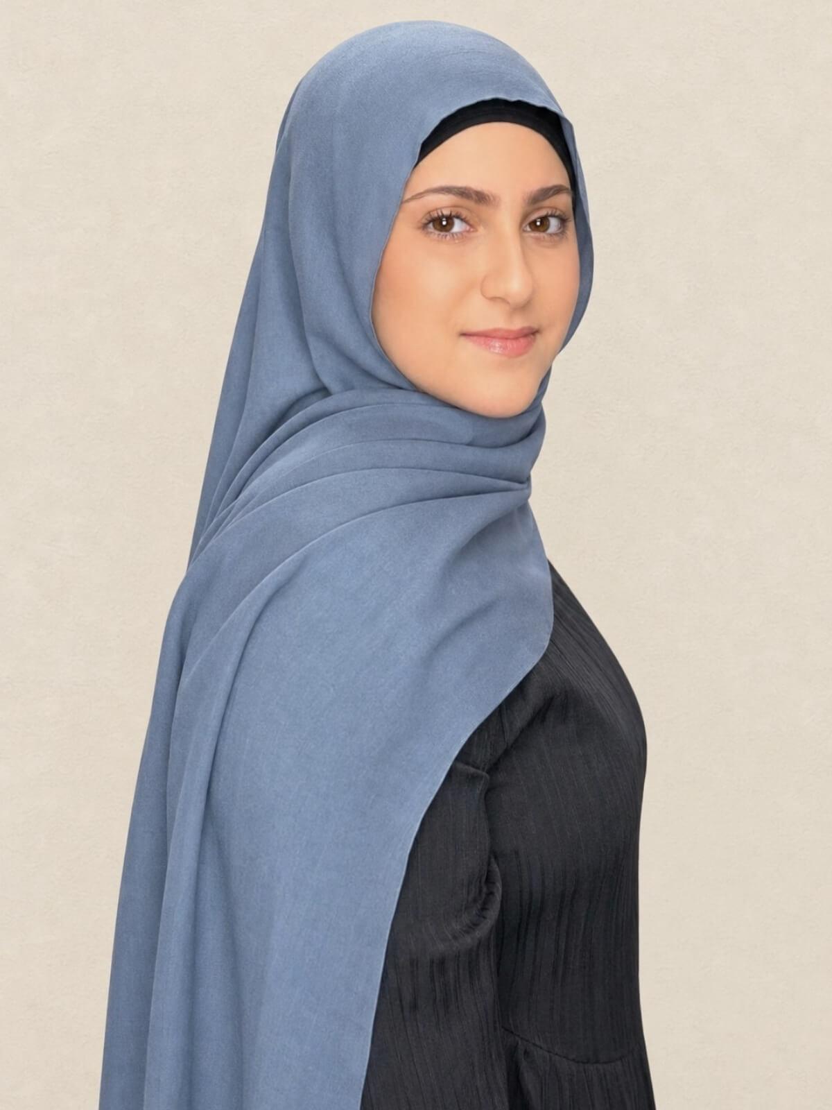 Modish Girl Cotton Modal Hijab-Dusty Denim
