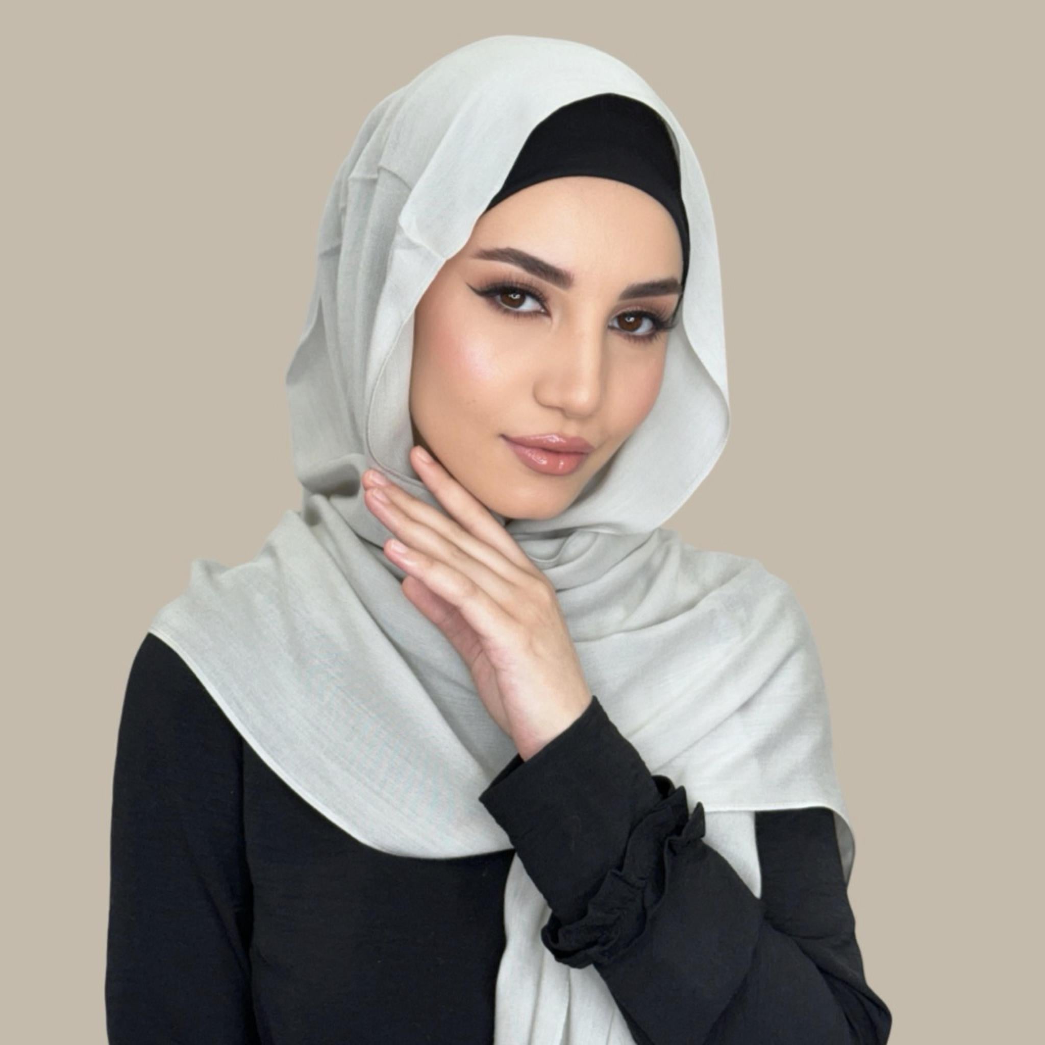 Cotton Modal Hijab-Pearl River