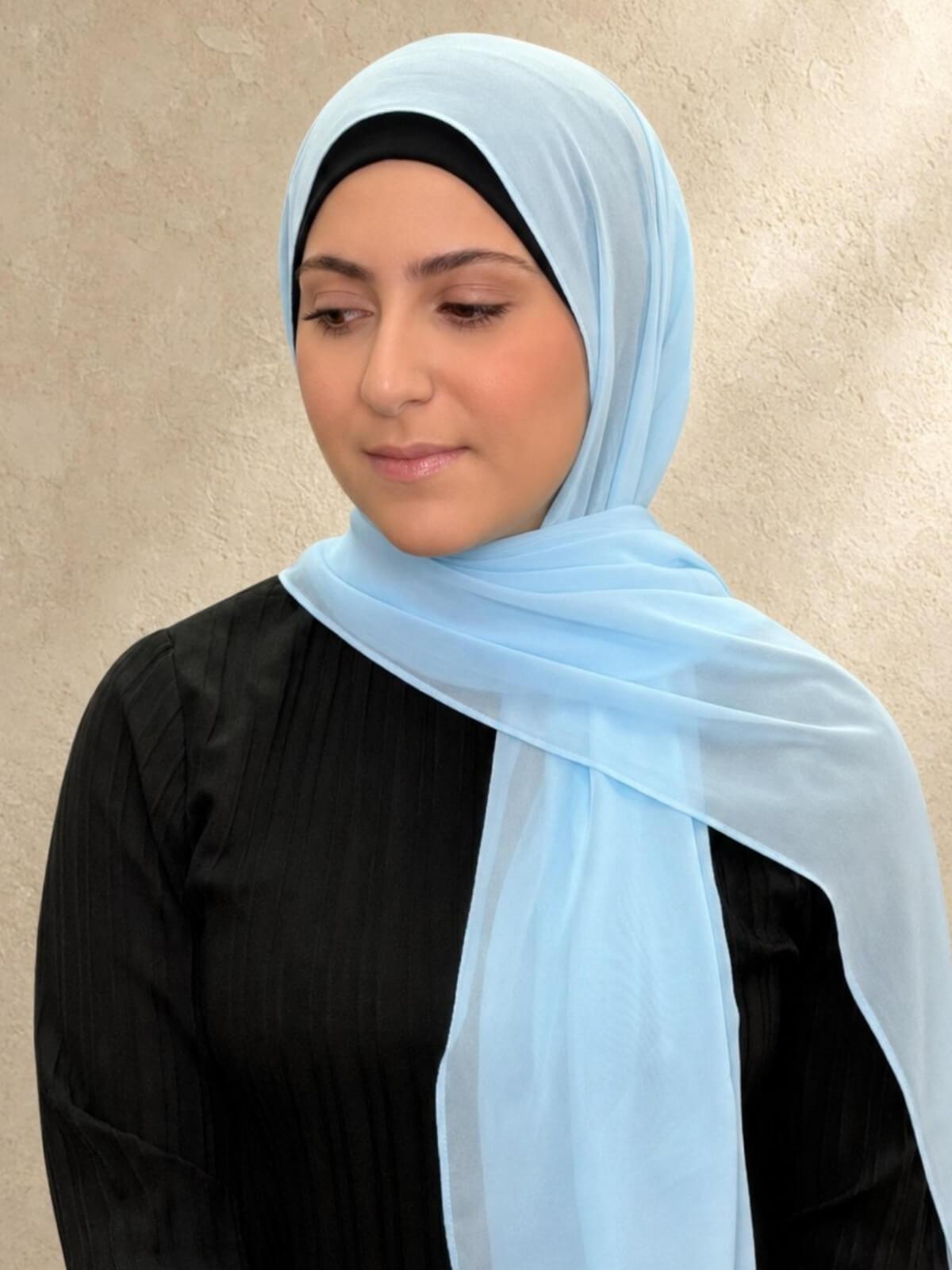Modish Girl Luxury Chiffon Hijab-Baby Blue