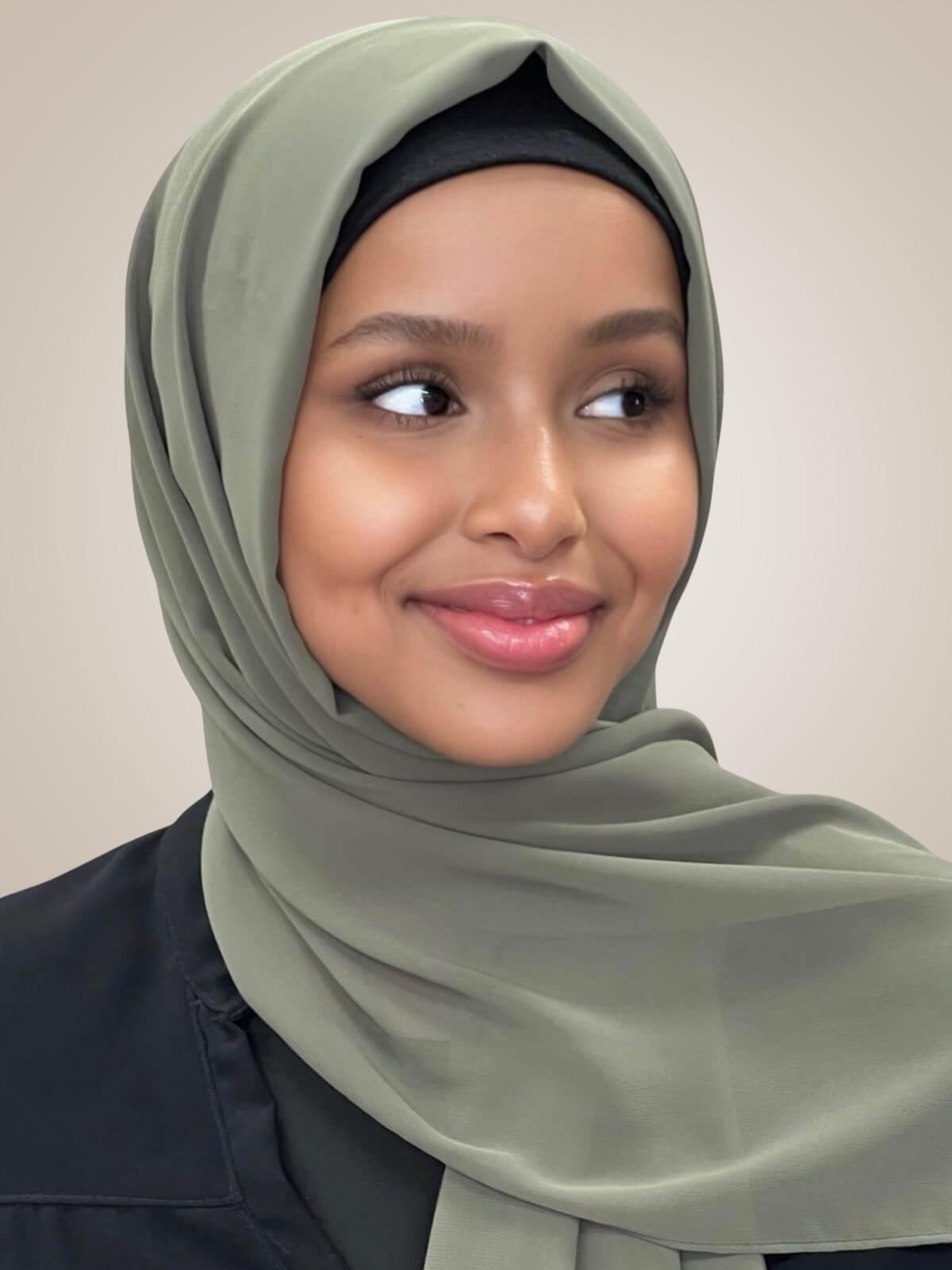 Luxury Chiffon Hijab-Dusty Olive