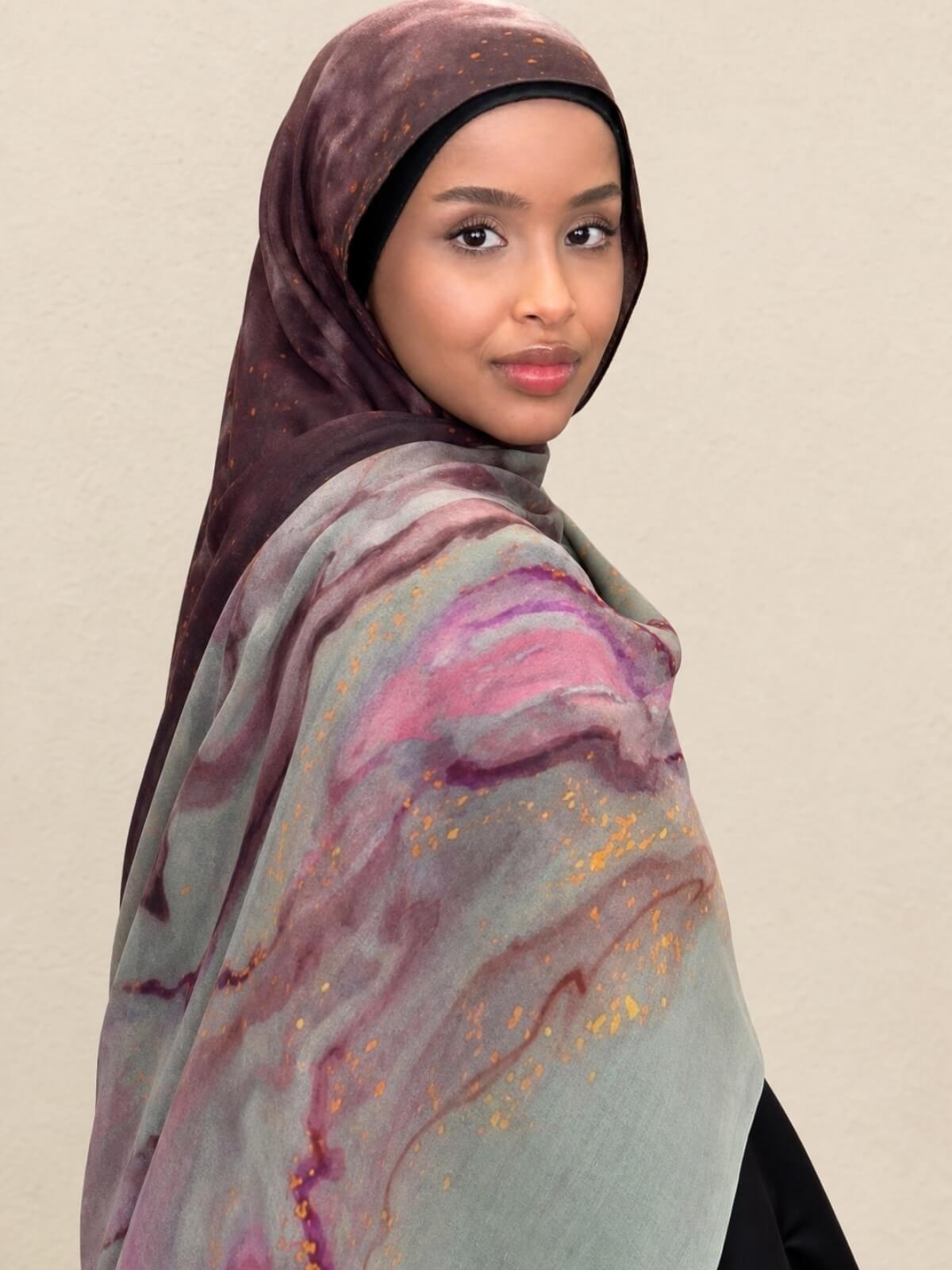 Print Modal Hijab-Rose Mirage