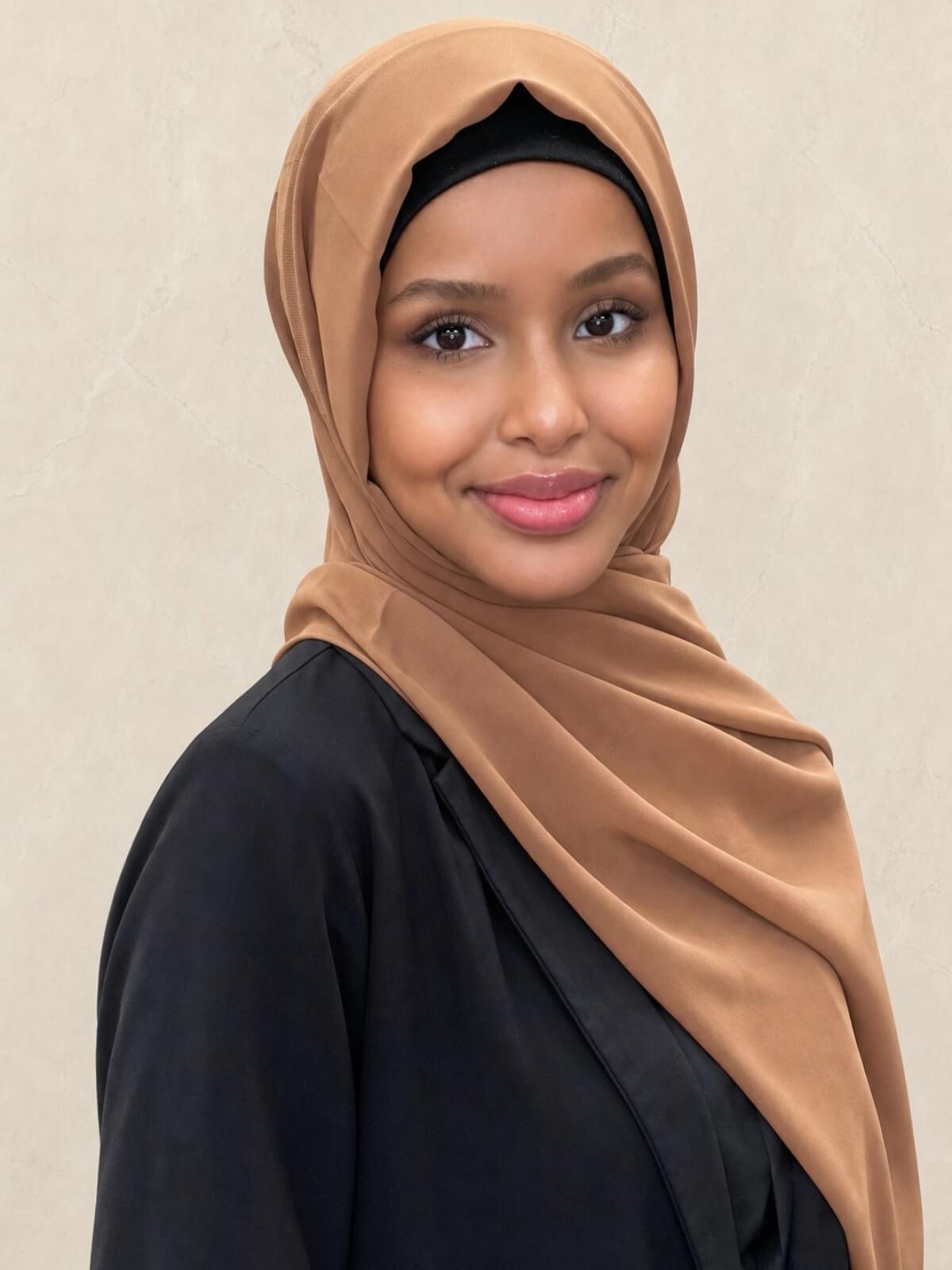 Luxury Chiffon Hijab-Tawny