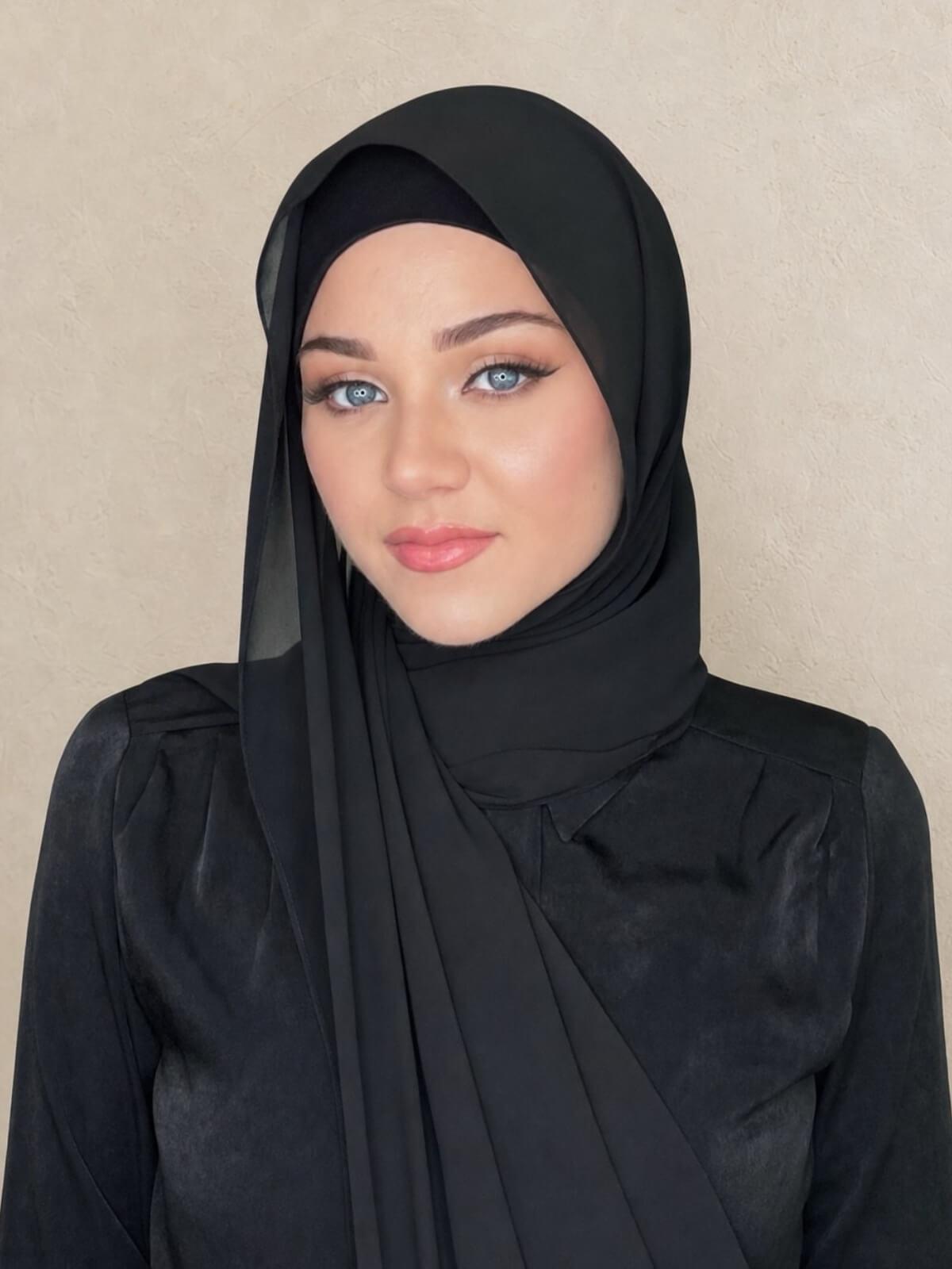 Luxury Chiffon Hijab-Black
