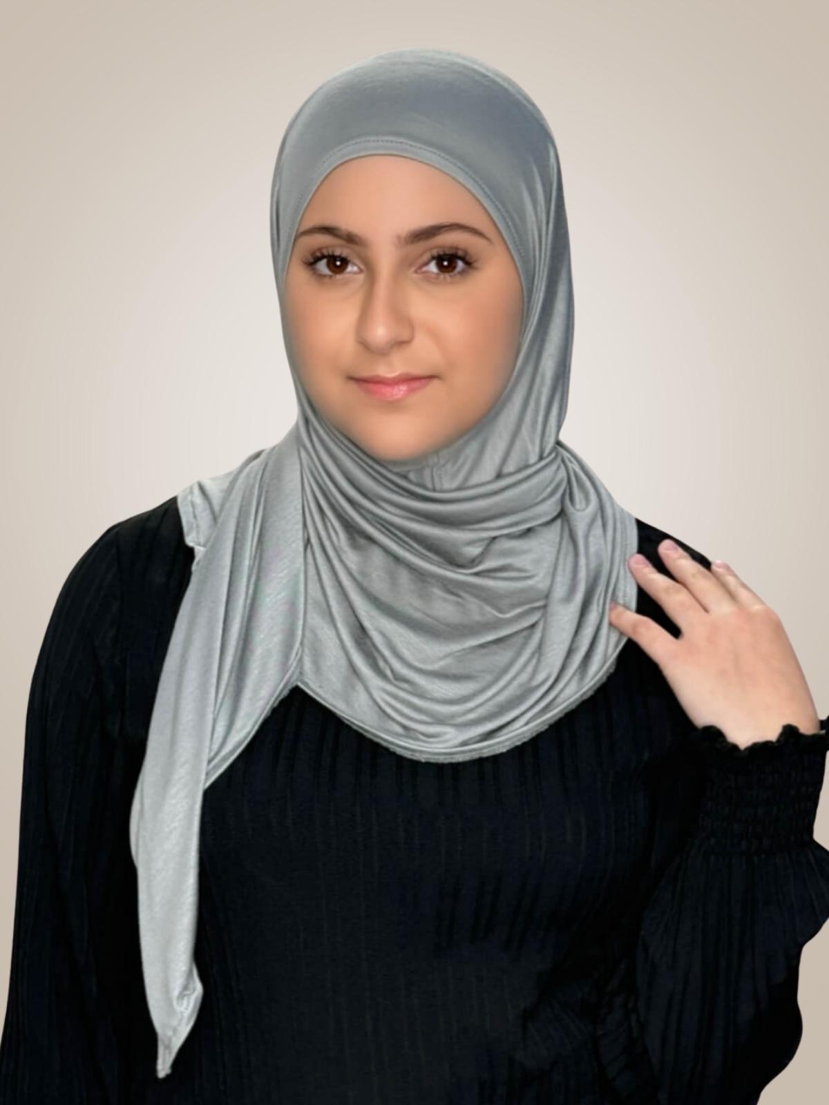 Modish Girl Pre-Sewn Jersey Hijab-Chic Grey