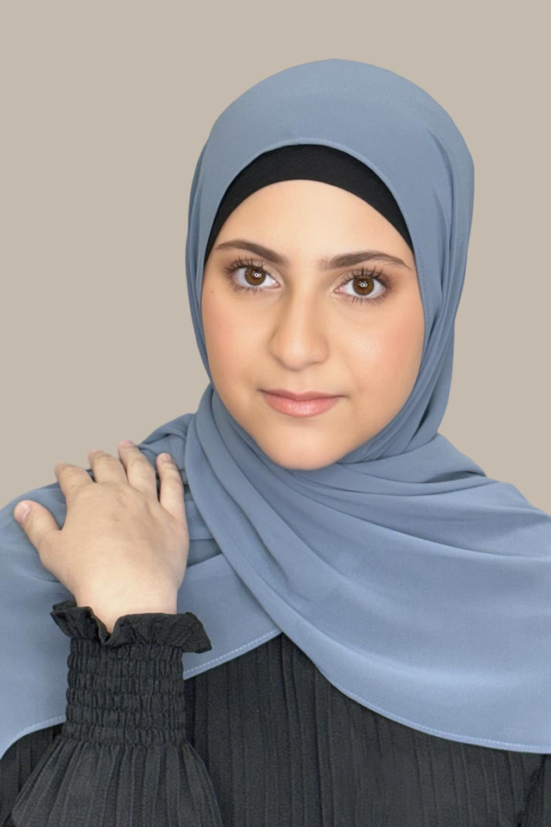 Modish Girl Luxury Chiffon Hijab-Dusty Blue