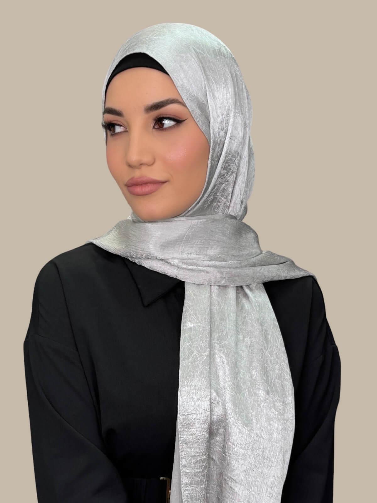 Classic Satin Hijab-Silver