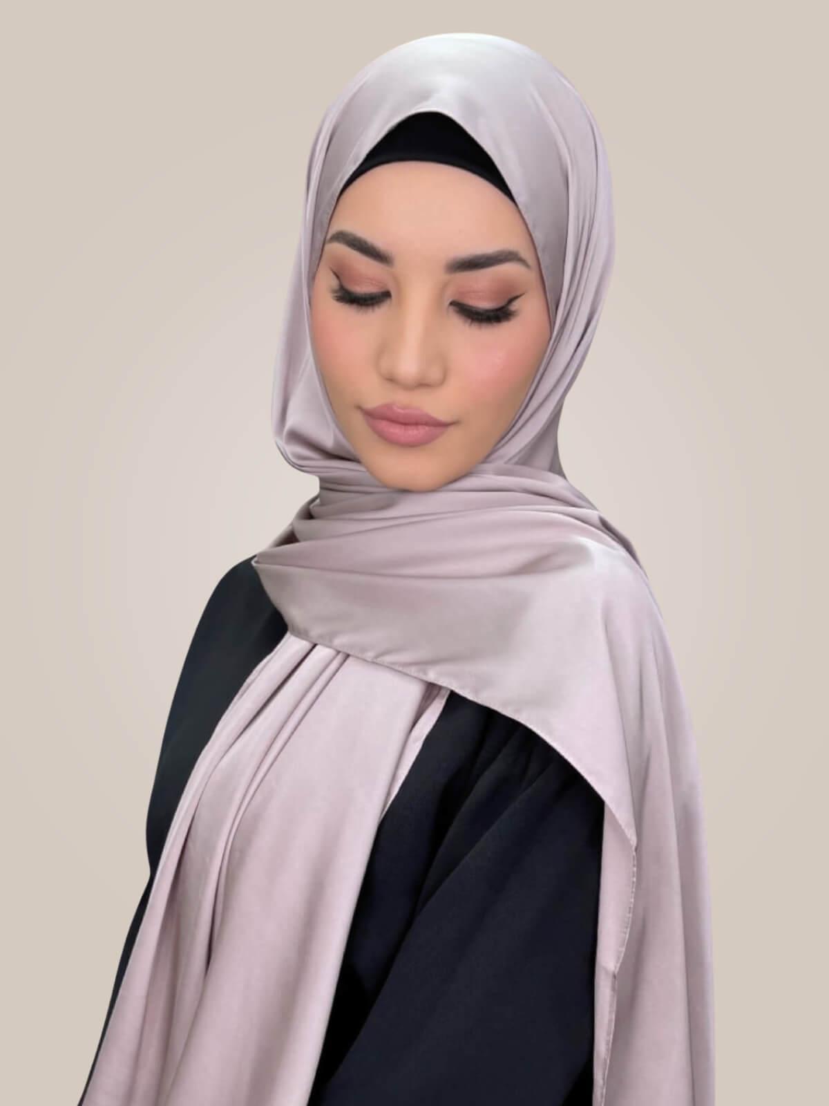 Premium Satin Hijab-Muted Mink