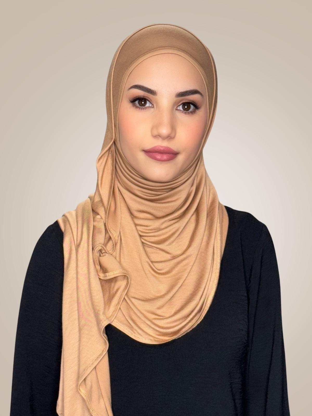 Pre-Sewn Jersey Hijab-Honey