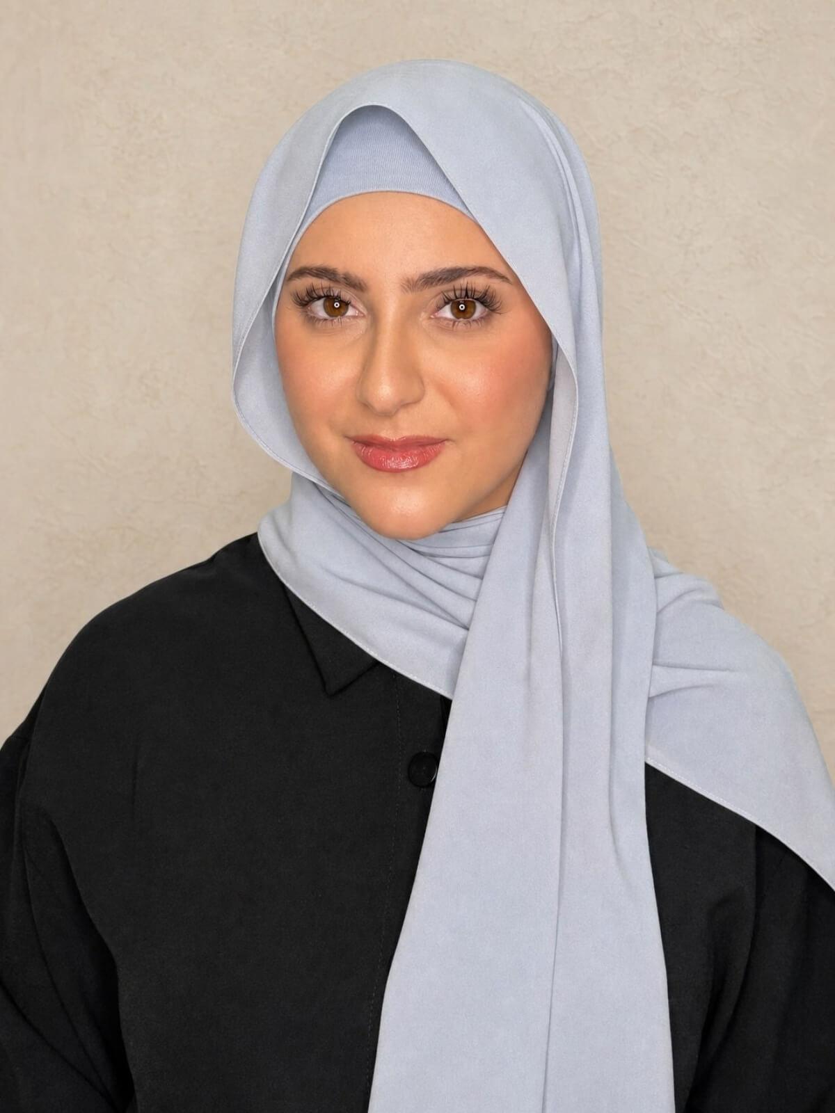 Modish Girl Matching Chiffon Hijab Set-Coastal Blue