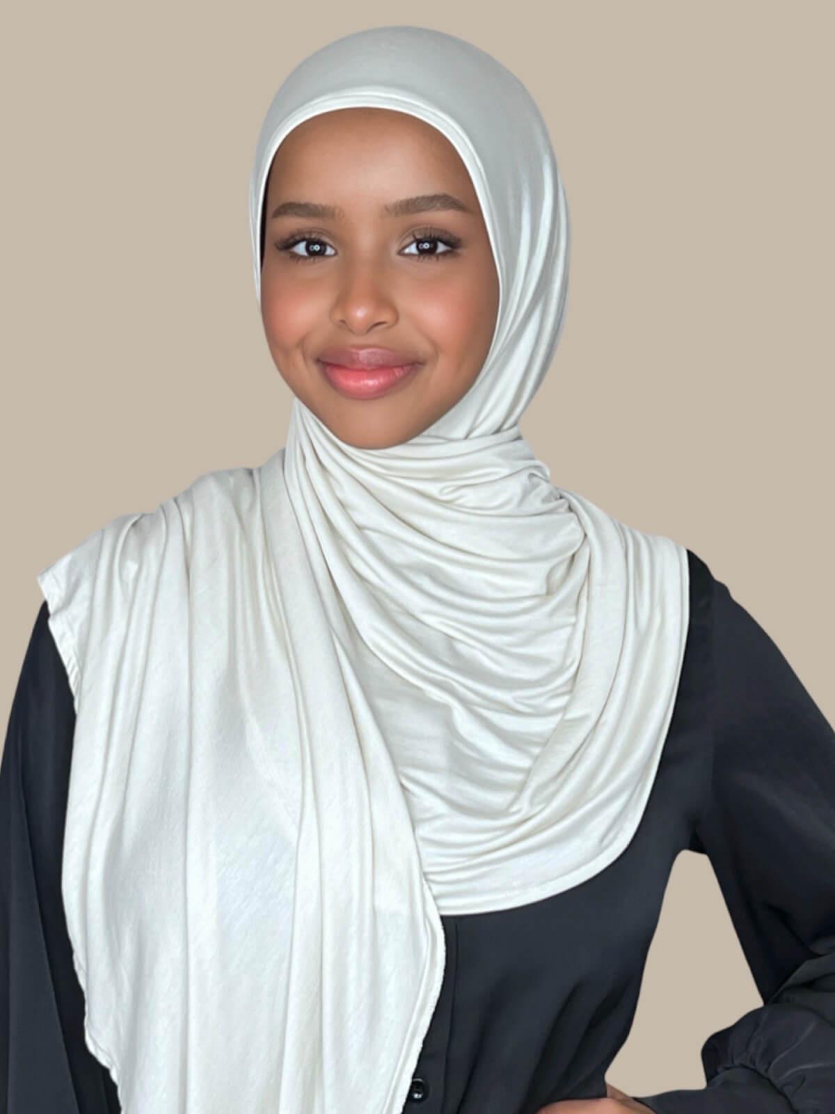 Pre-Sewn Jersey Hijab-Ivory