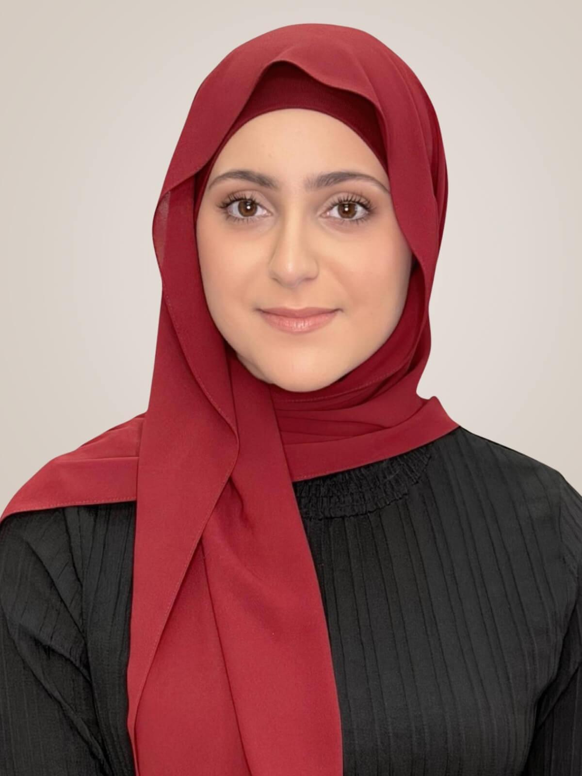 Modish Girl Matching Chiffon Hijab Set-Mahogany