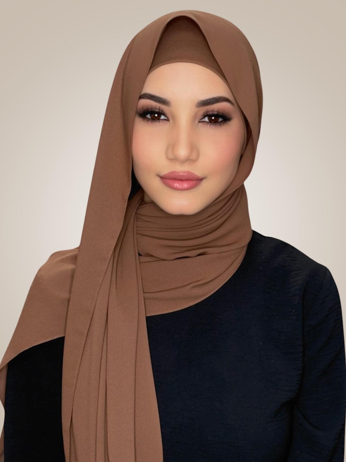 Matching Chiffon Hijab Set-Cinnamon