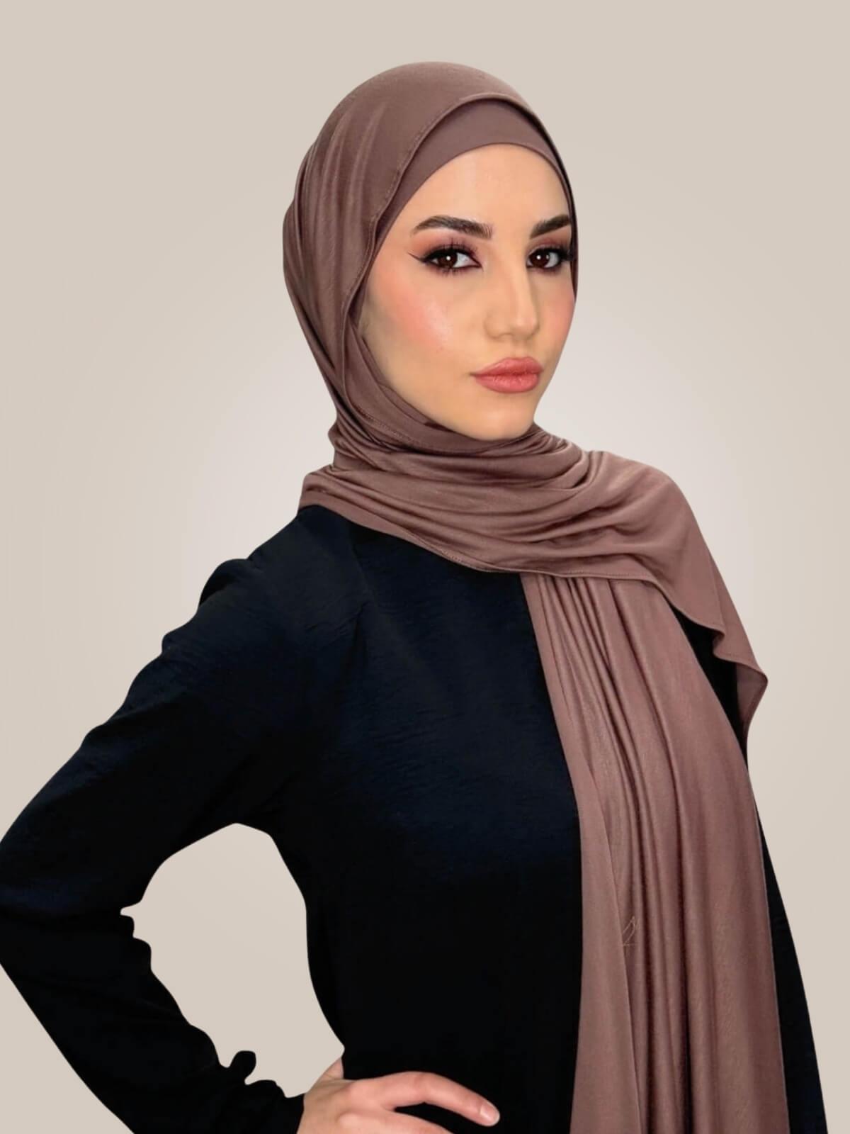Premium Jersey Hijab- Mocha Brown