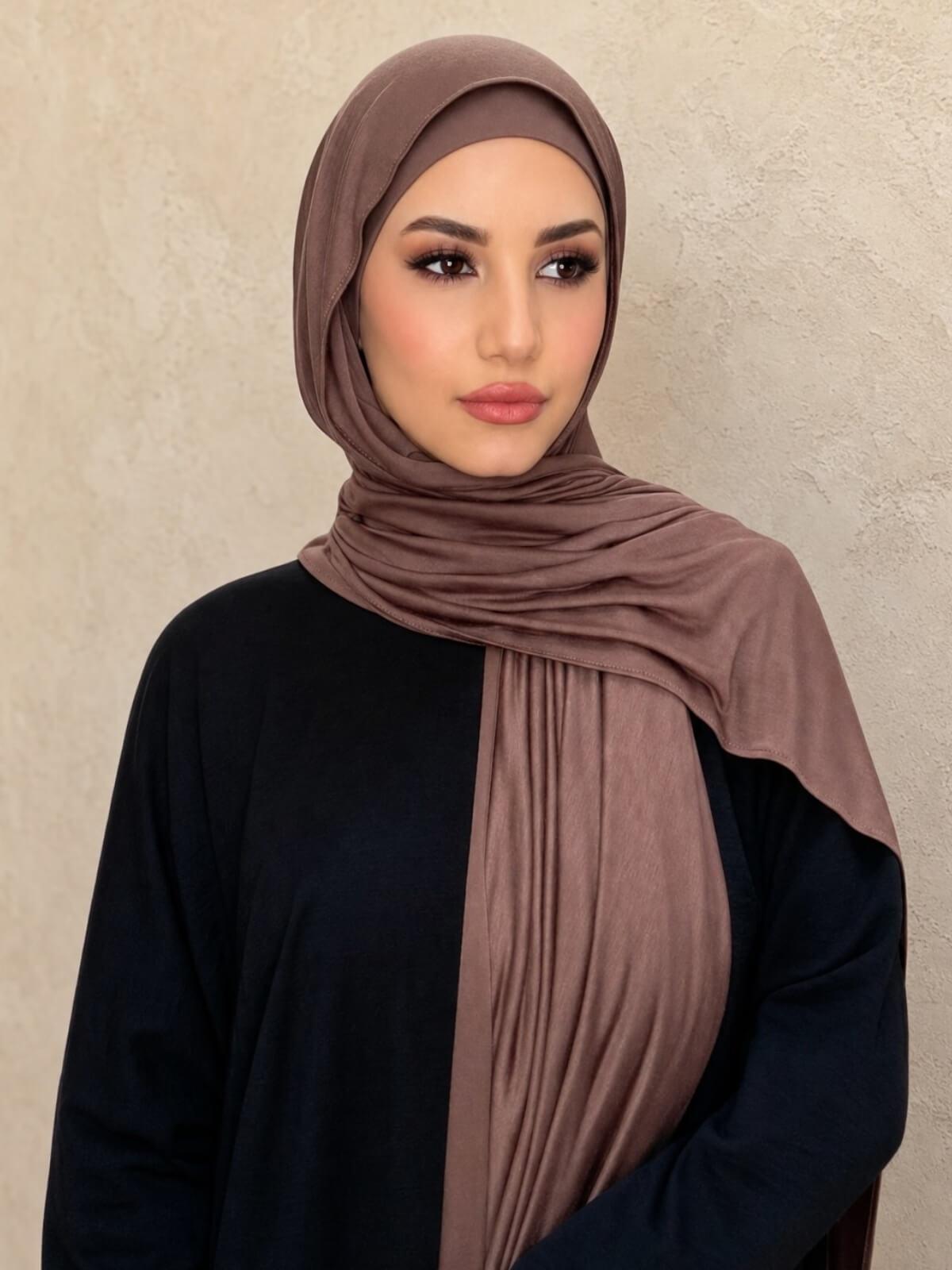 Premium Jersey Hijab- Mocha Brown
