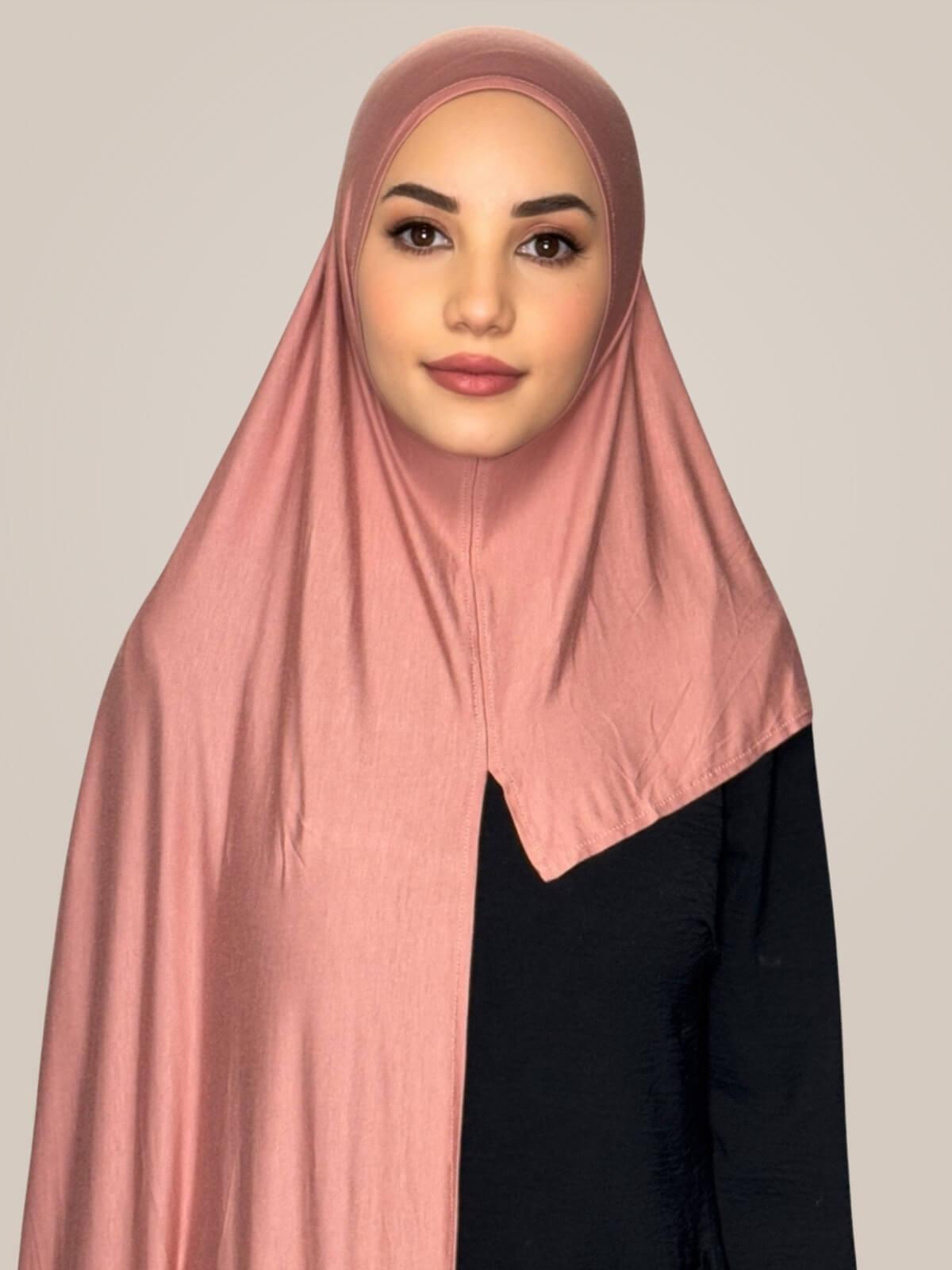Pre-Sewn Jersey Hijab-Wood Rose