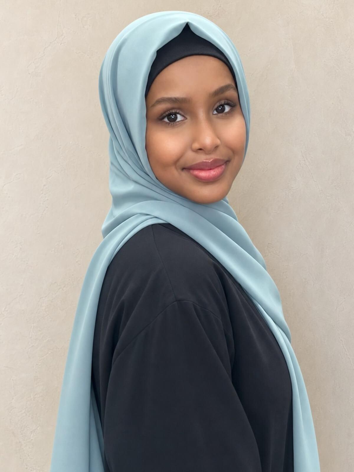 Luxury Chiffon Hijab-Pale Cyan