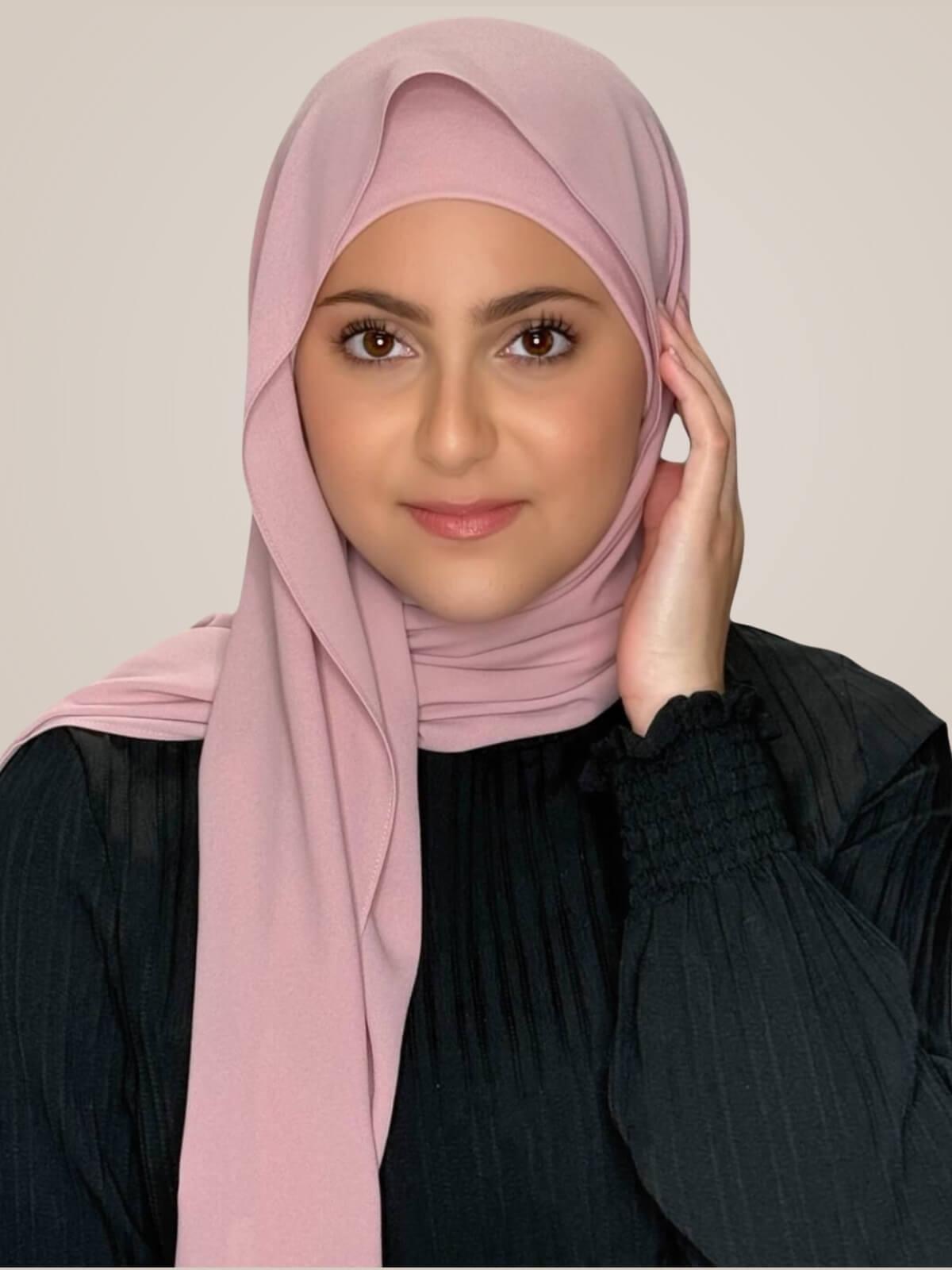 Modish Girl Matching Chiffon Hijab Set-Blush Rose