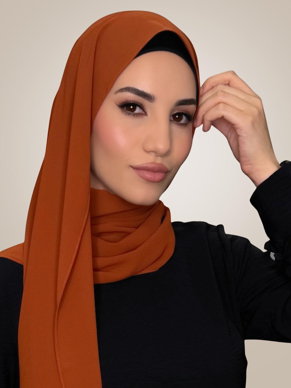 Classic Chiffon Hijab-Burnt Orange