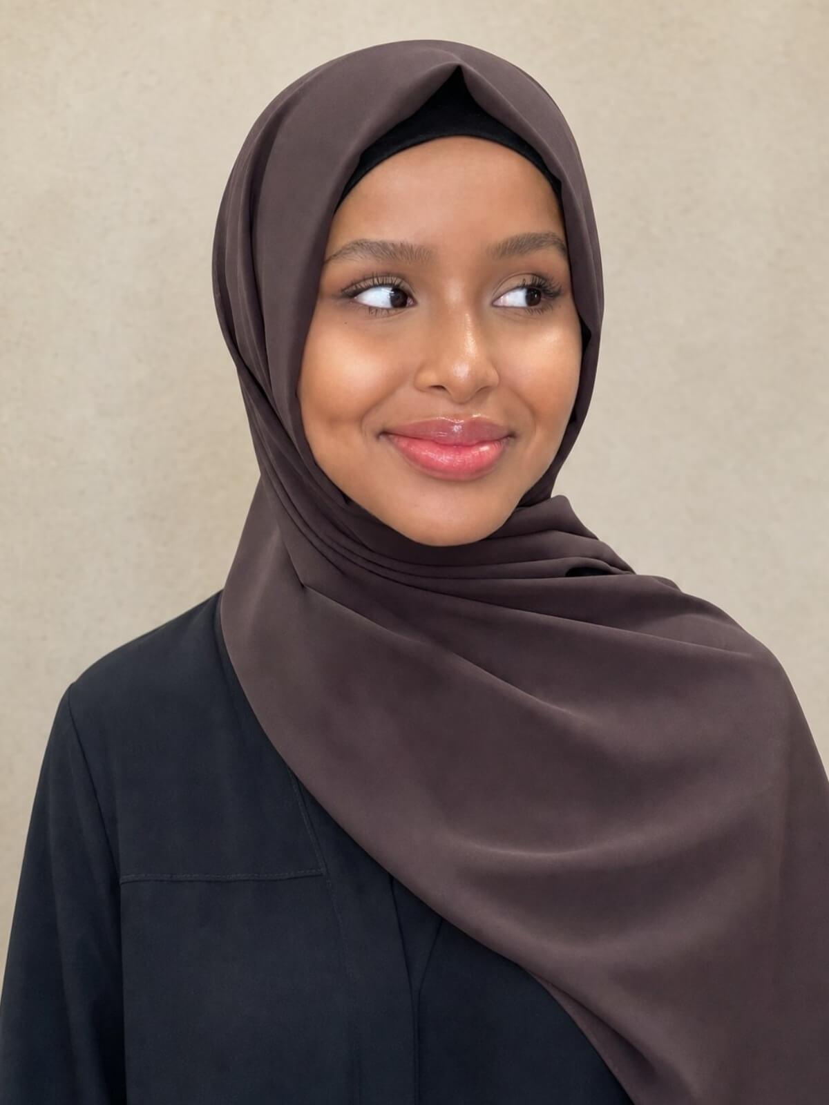 Luxury Chiffon Hijab-Coffee Brown
