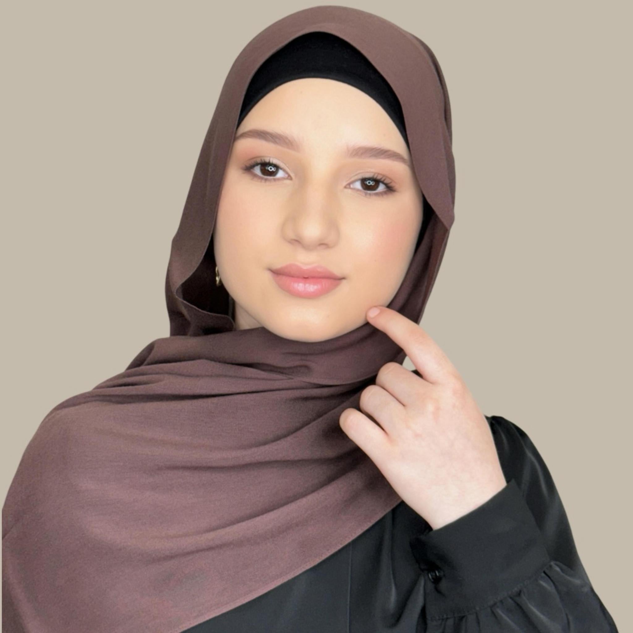 Modish Girl Cotton Hijab-Raisin Brown