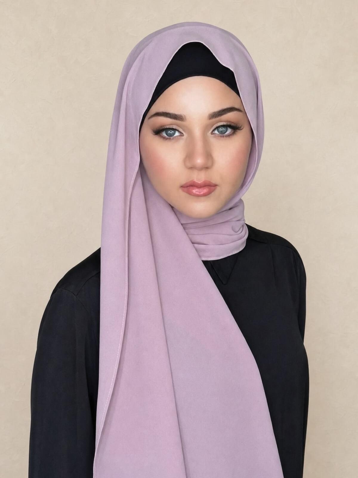 Classic Chiffon Hijab-Khaki Rose