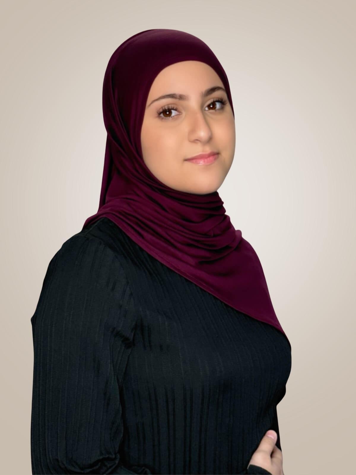 Modish Girl Pre-Sewn Jersey Hijab-Wine
