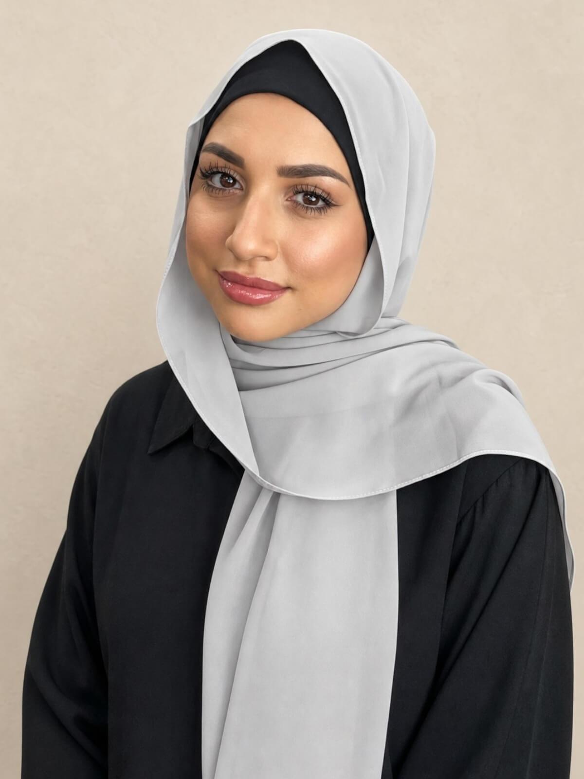 Classic Chiffon Hijab-Pearl Grey