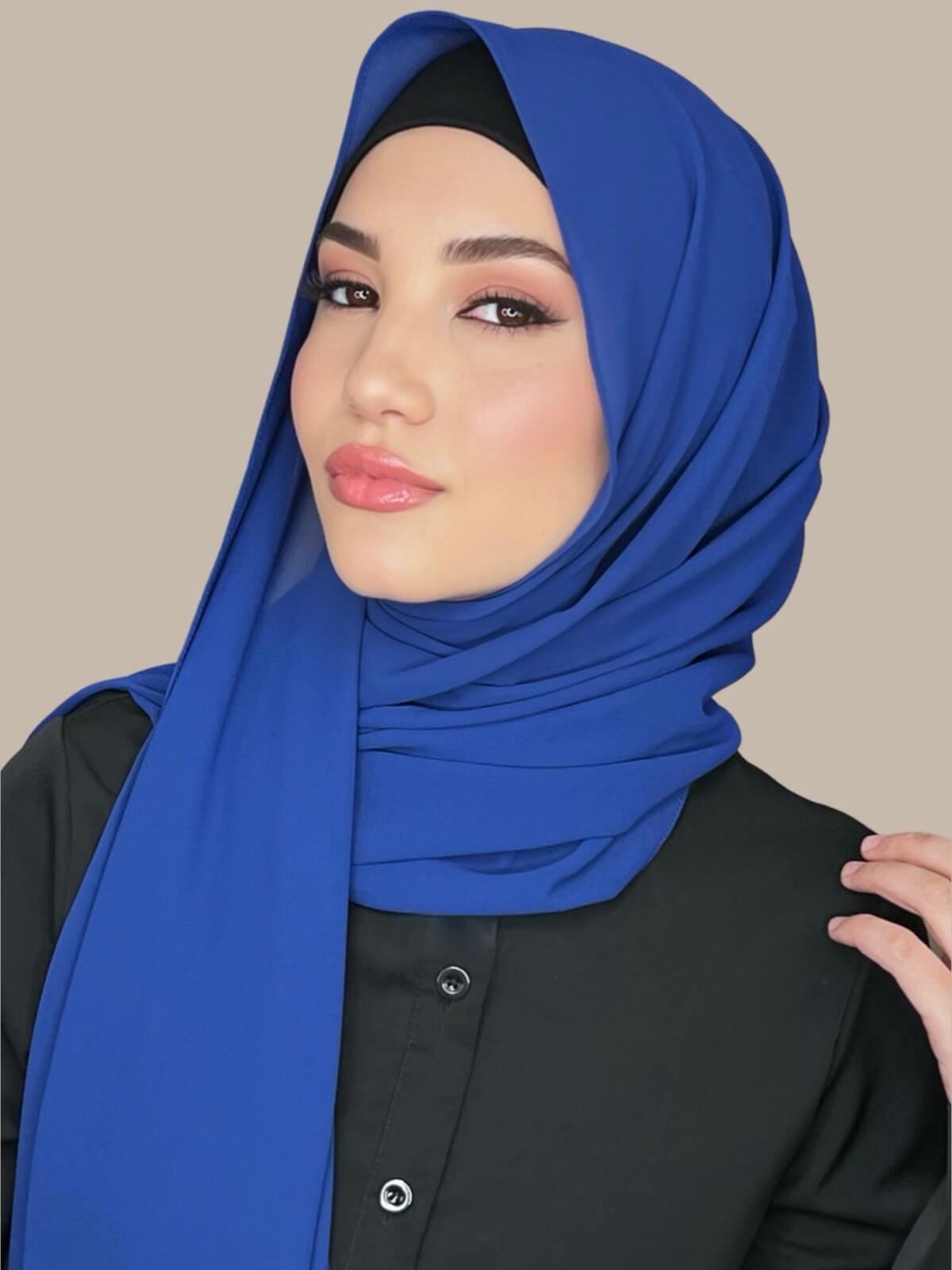 Classic Chiffon Hijab-Midnight Blue