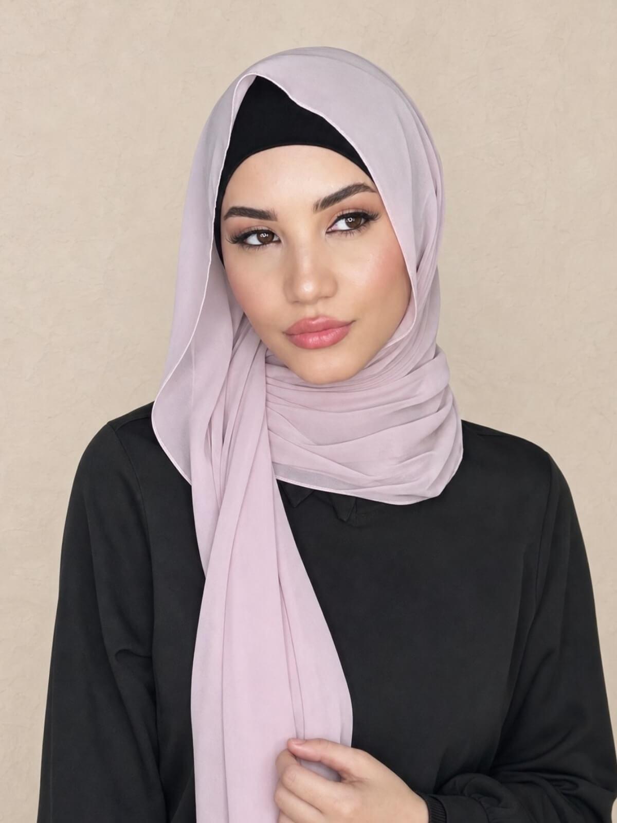 Luxury Chiffon Hijab-Rose Gold