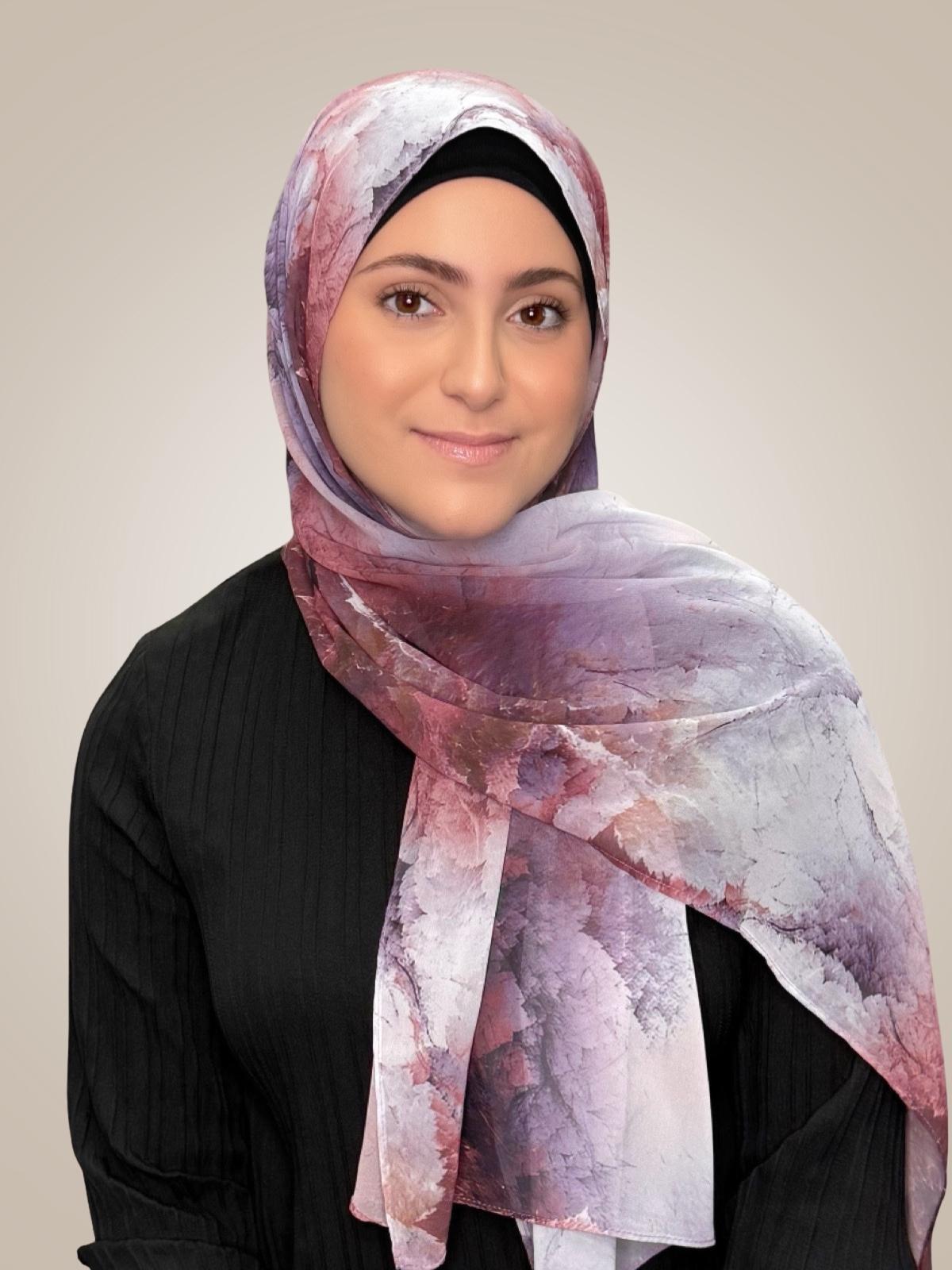 Modish Girl Printed Chiffon Hijab- Muted Mirage