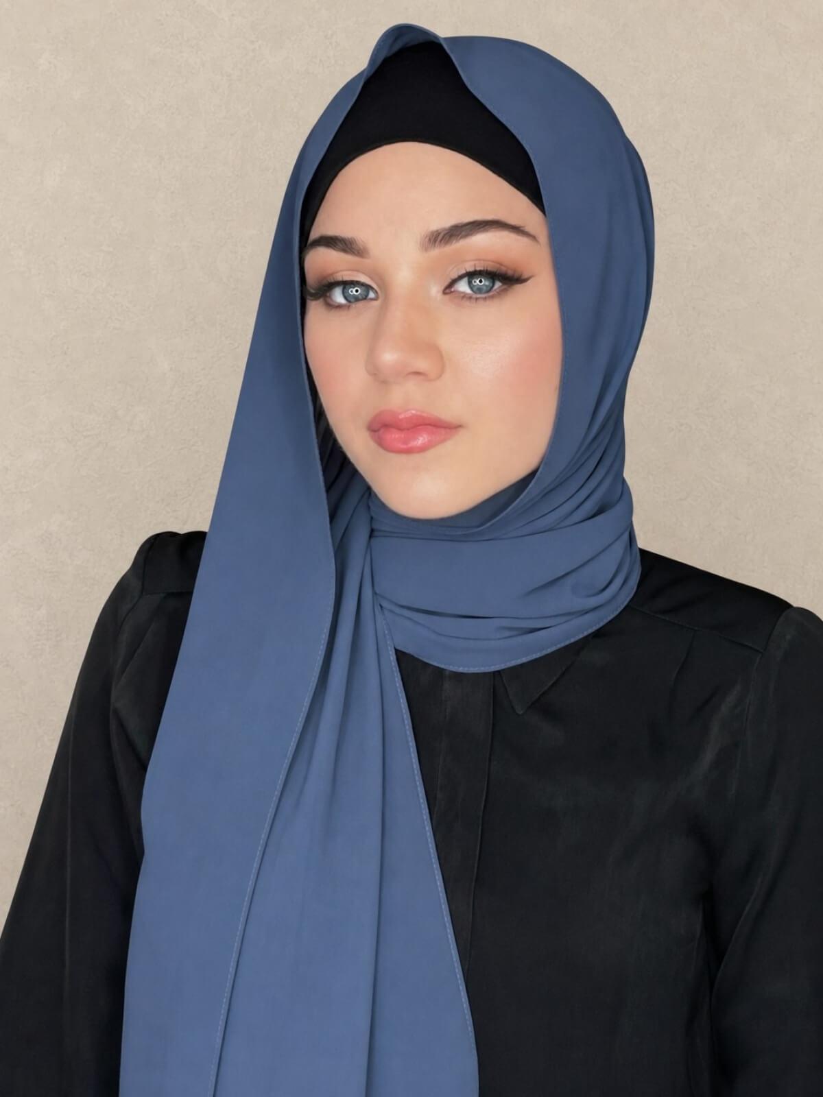Classic Chiffon Hijab-Dodger Blue