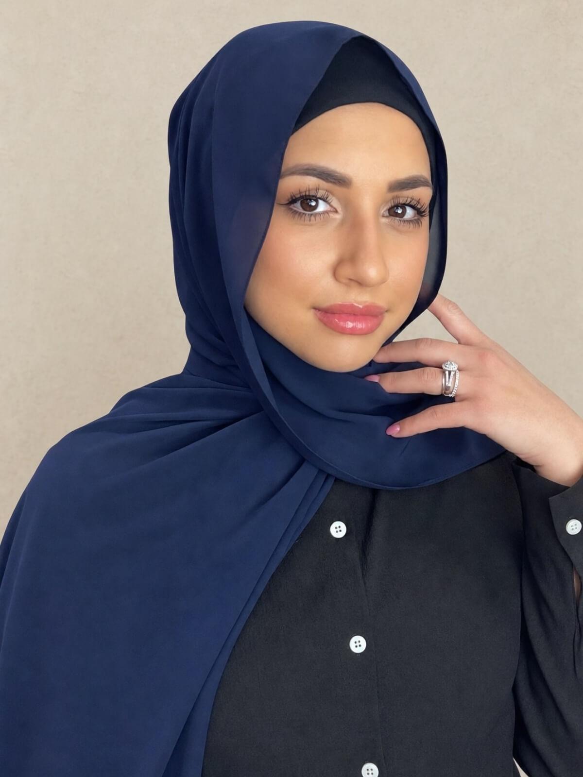 Luxury Chiffon Hijab-Dark Slate