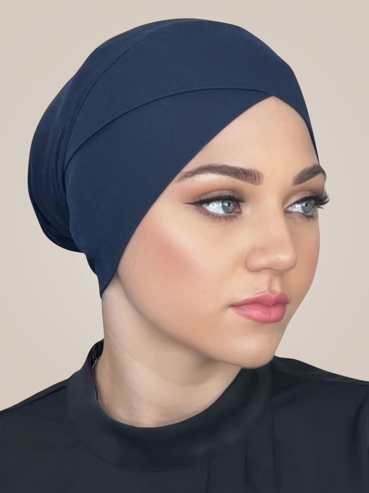 Premium Jersey Cross Front Underscarf-Navy