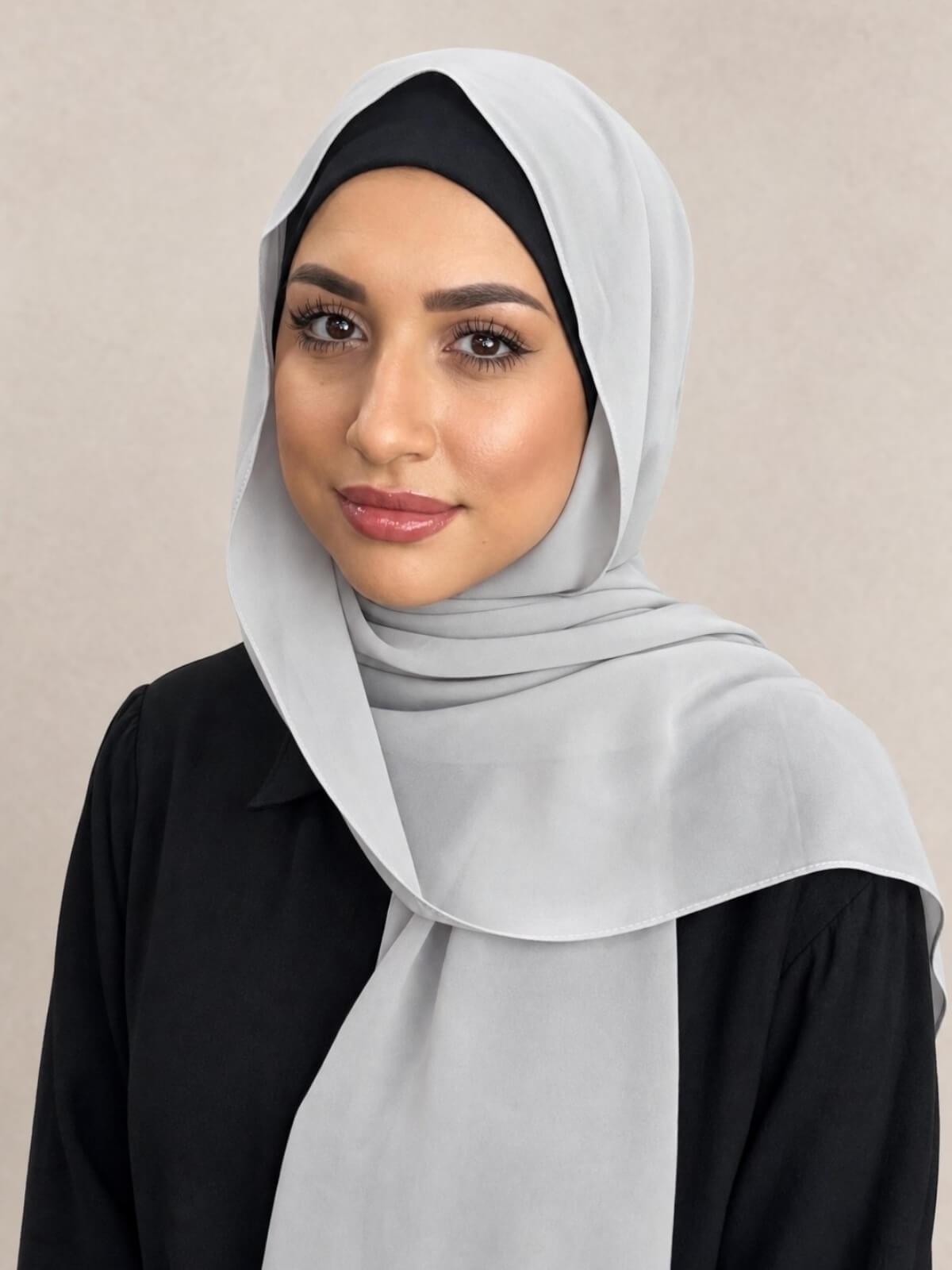 Classic Chiffon Hijab-Pearl Grey