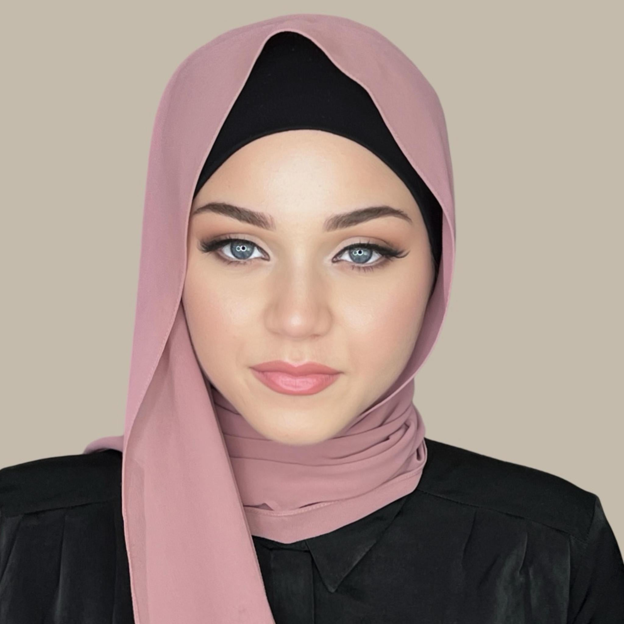 Luxury Chiffon Hijab- Rosey Brown - Modish Hijab