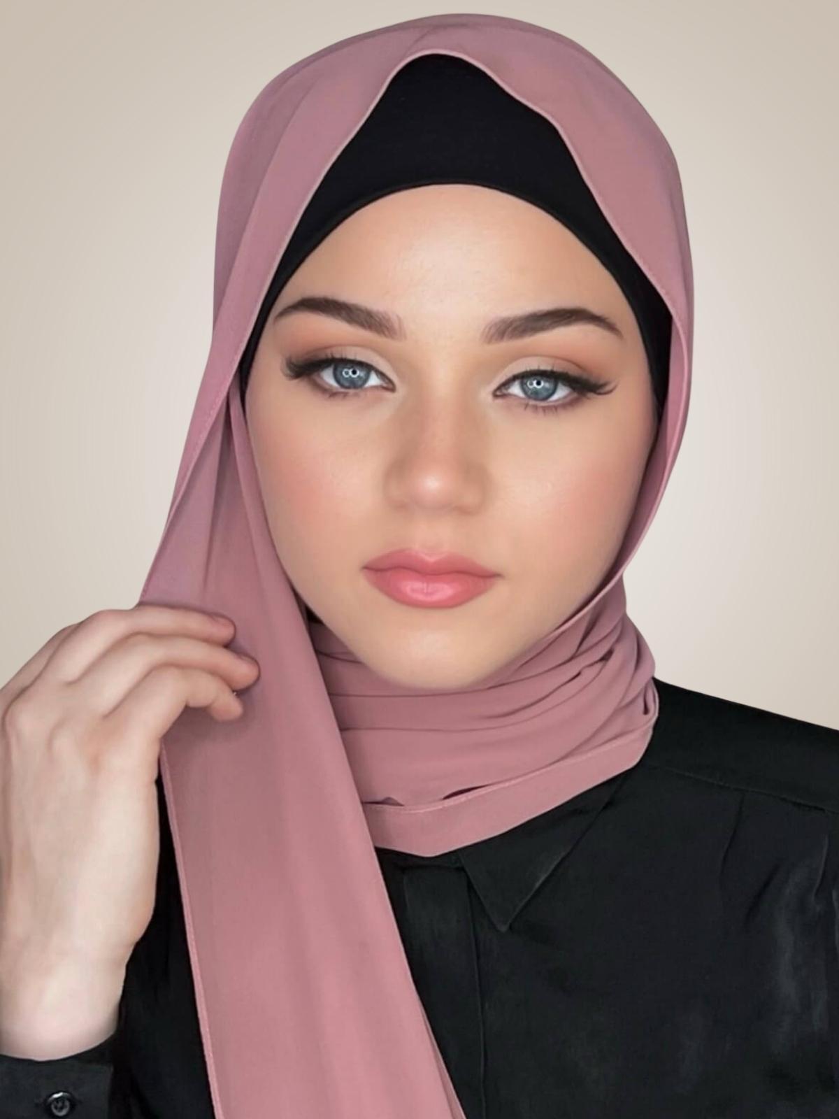 Luxury Chiffon Hijab- Rosey Brown
