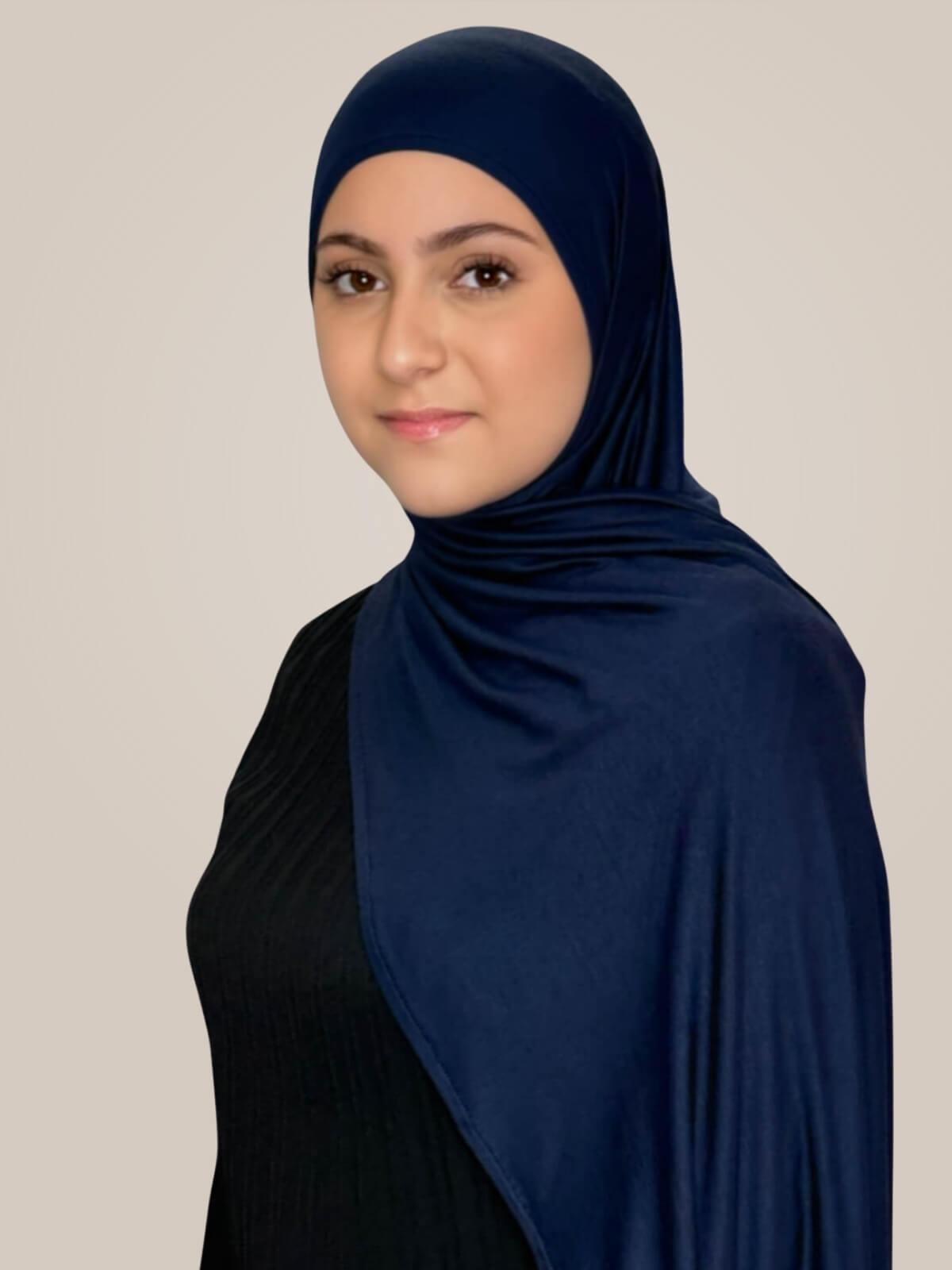 Modish Girl Pre-Sewn Jersey Hijab-Navy