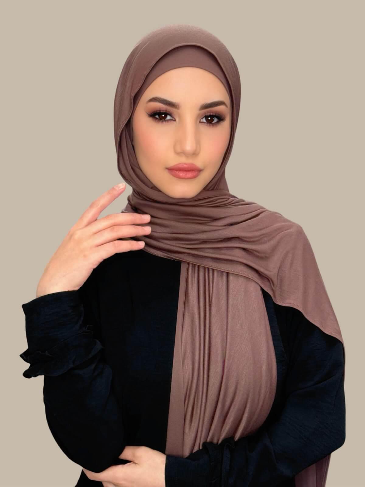 Premium Jersey Hijab- Mocha Brown