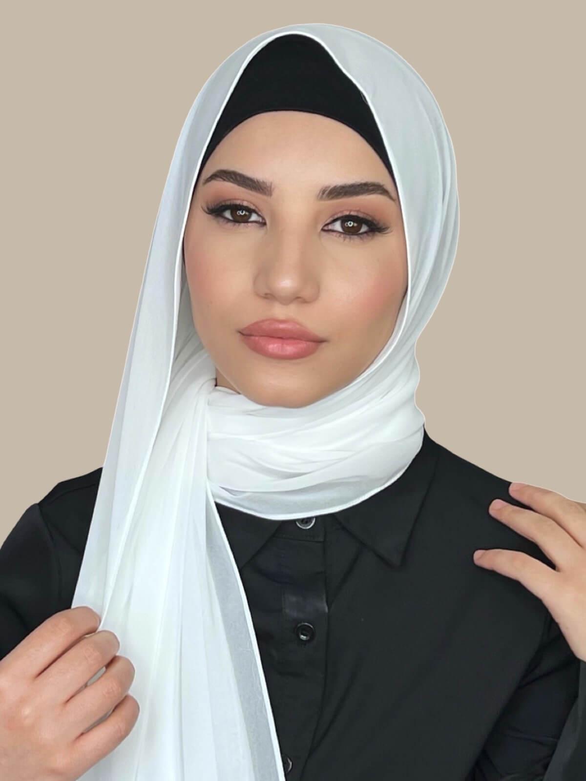 Luxury Chiffon Hijab-Pearl White