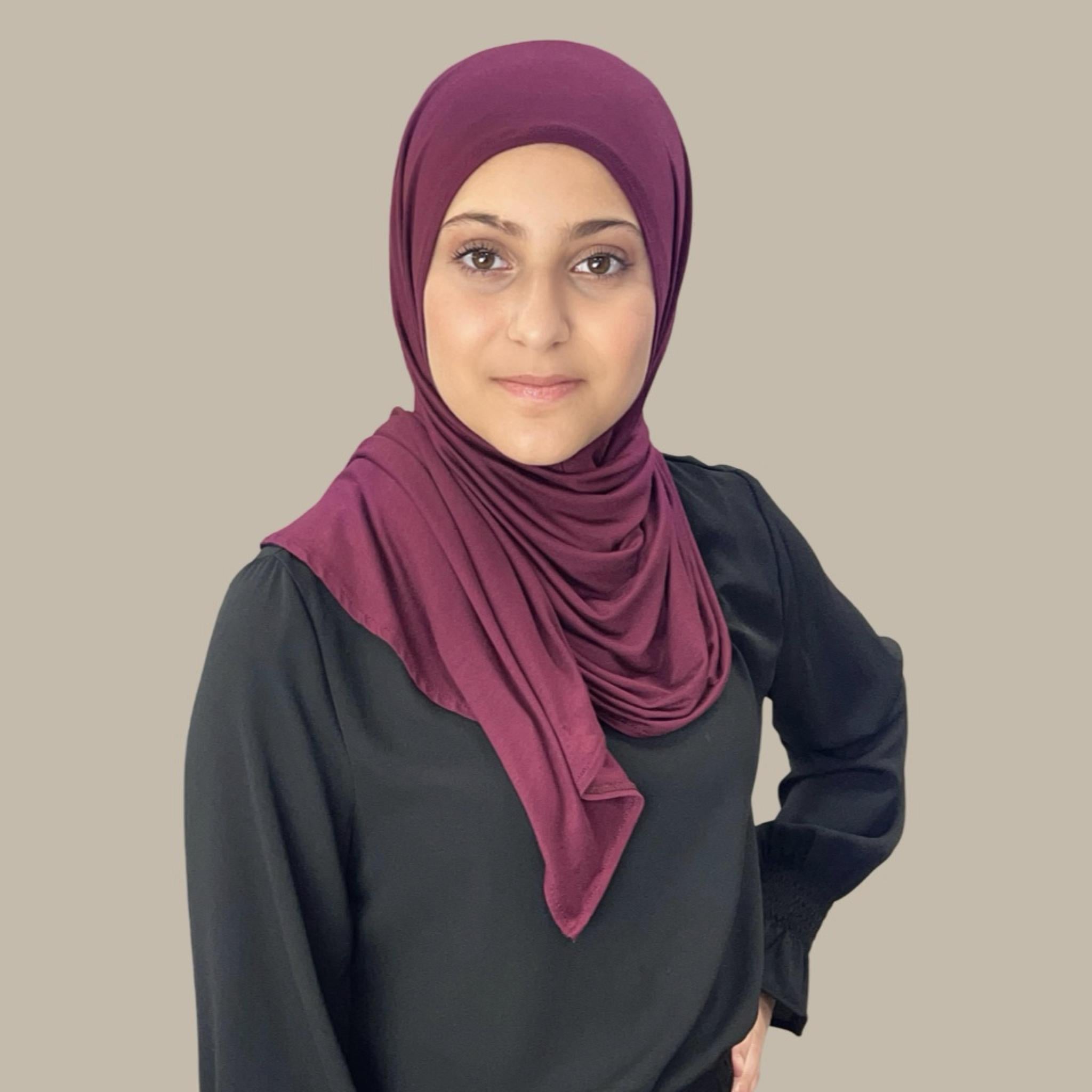 Modish Girl Pre-Sewn Jersey Hijab-Burgundy