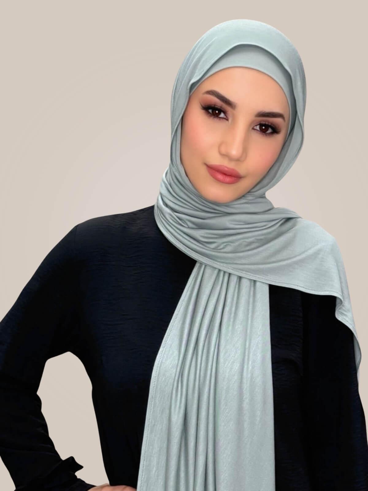 Premium Jersey Hijab-Stone Green