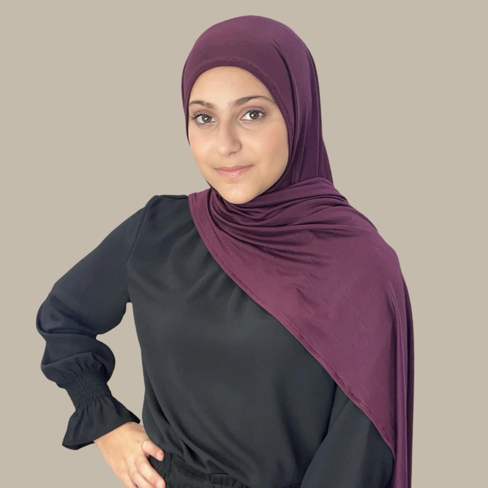 Modish Girl Pre-Sewn Jersey Hijab-Wine