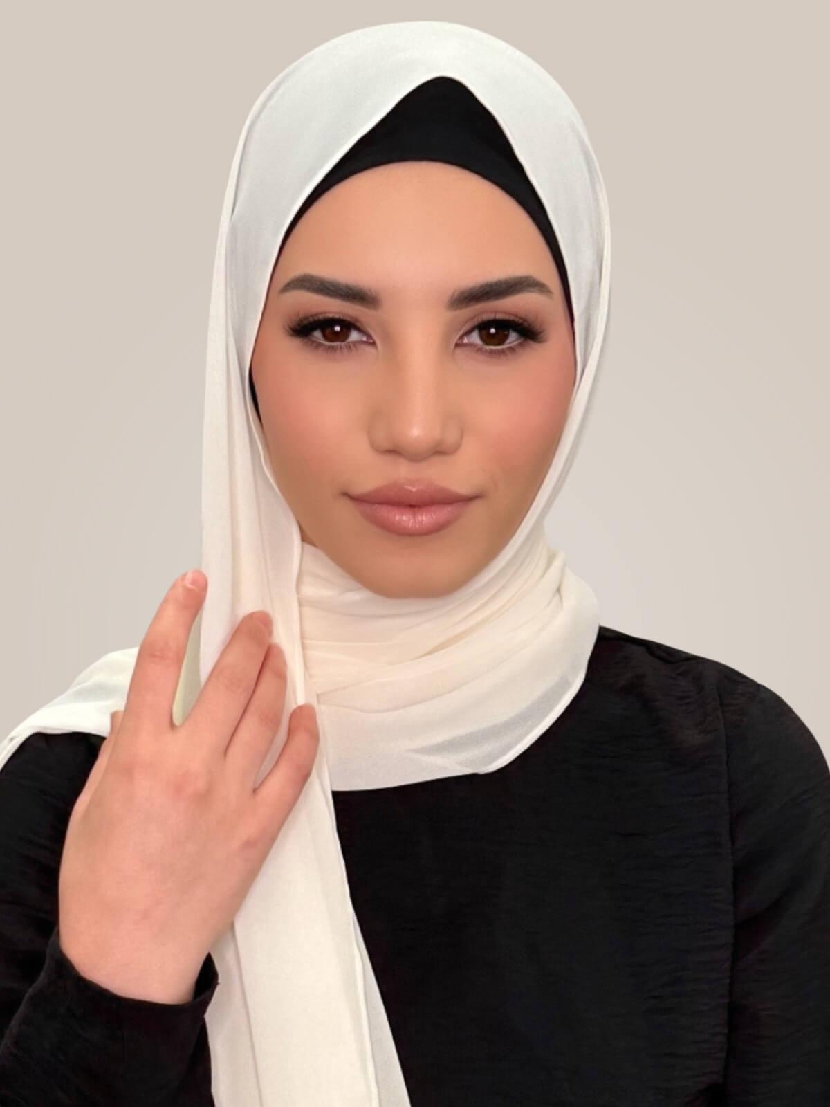 Luxury Chiffon Hijab-Buttermilk