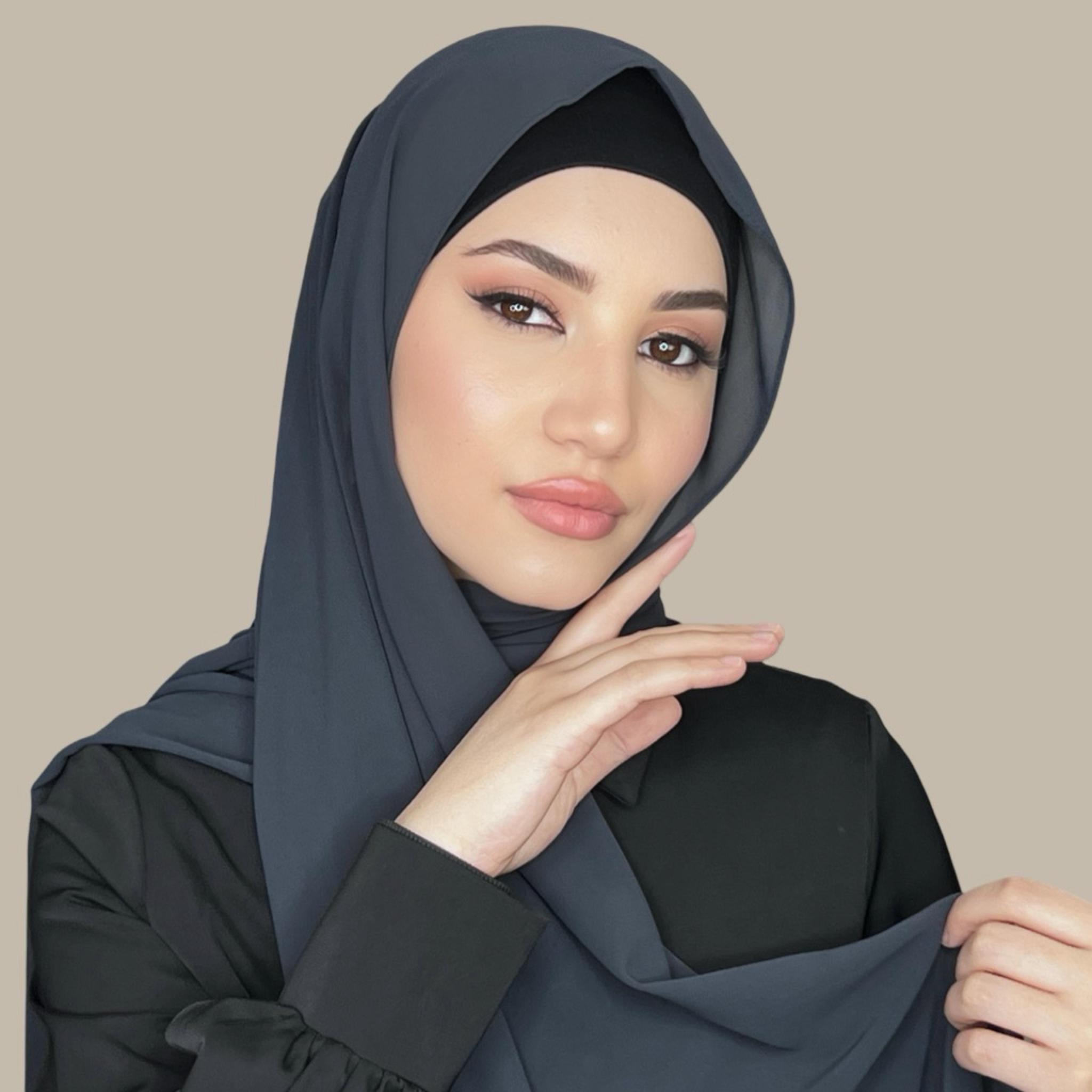 Luxury Chiffon Hijab-Shadow Grey - Modish Hijab